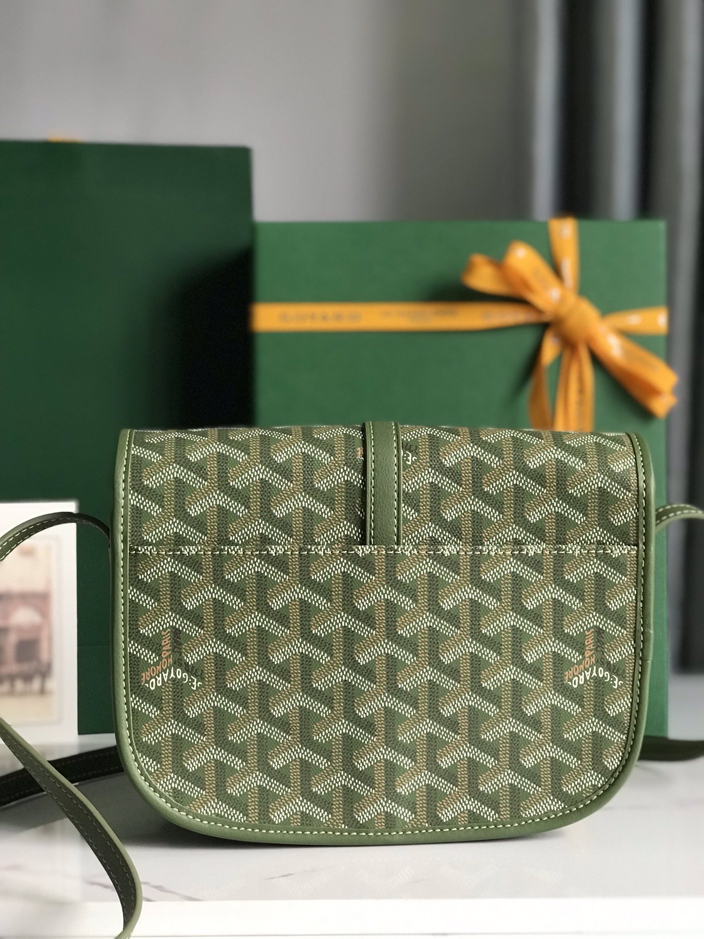 GOYARD Goyardine Belvedere PM Messenger Bag green Kaki