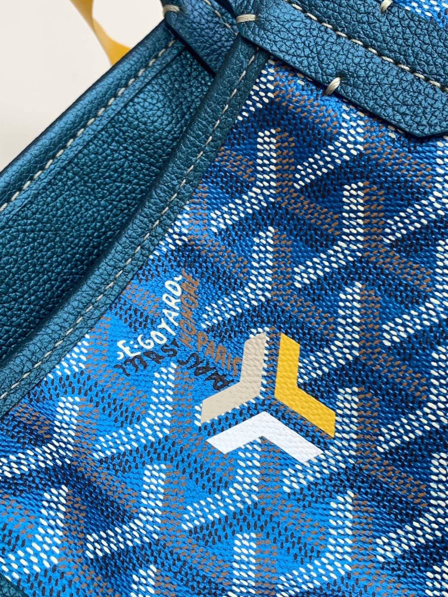 Goyard Pearly Blue Goyardine Canvas And Chevroches