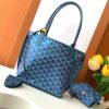 Goyard Pearly Blue Goyardine Canvas And Chevroches