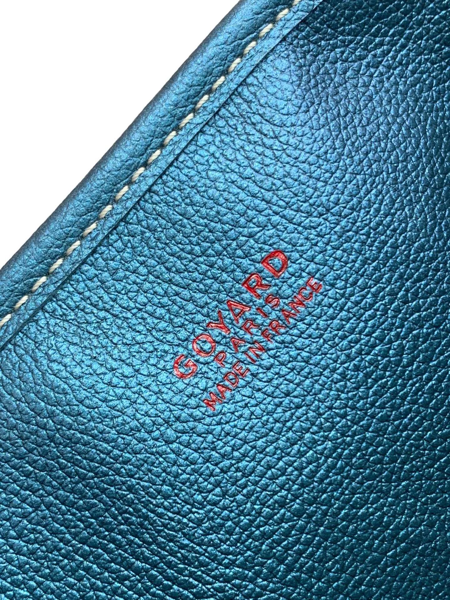 Goyard Pearly Blue Goyardine Canvas And Chevroches