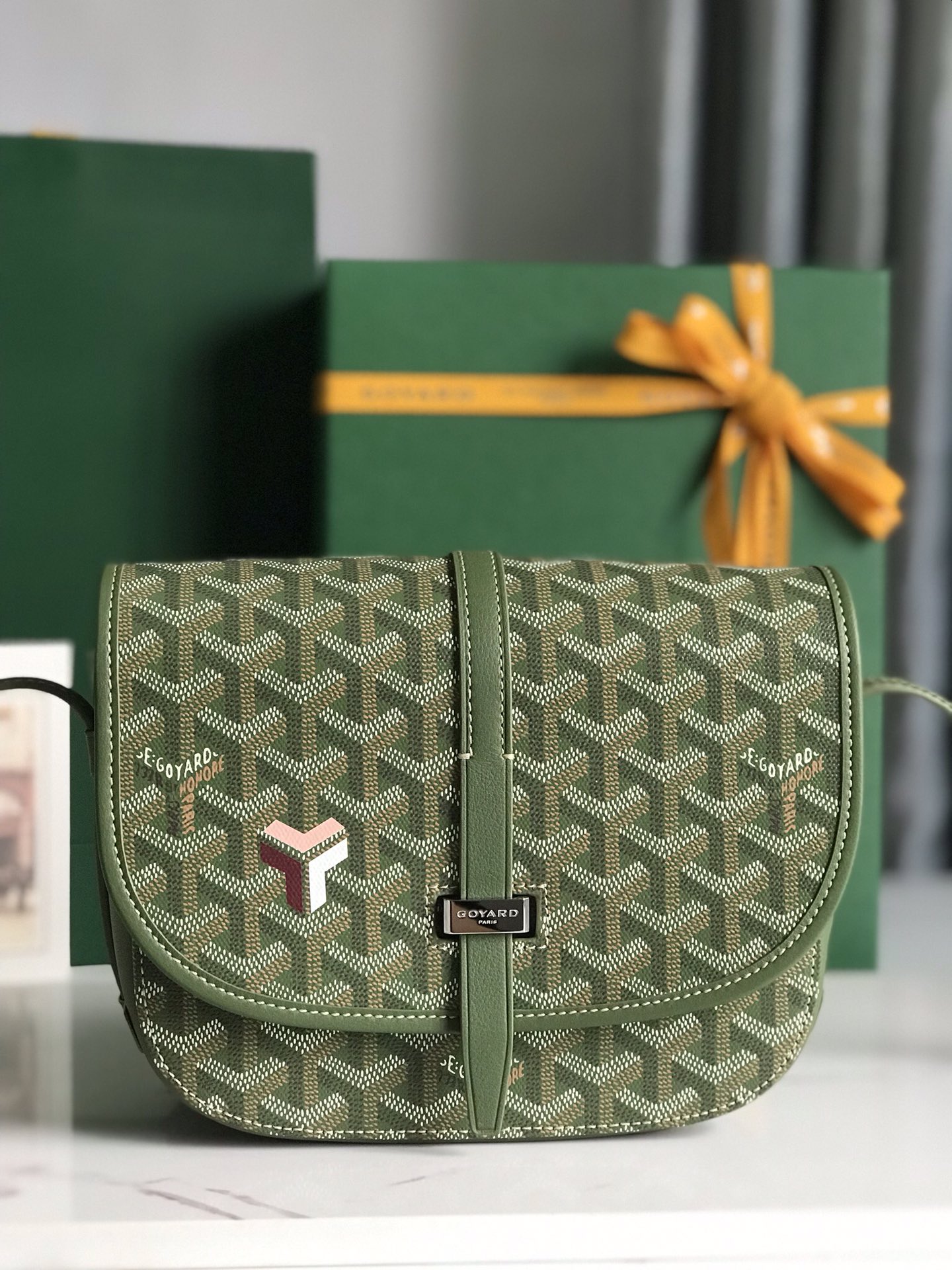 GOYARD Goyardine Belvedere PM Messenger Bag green Kaki