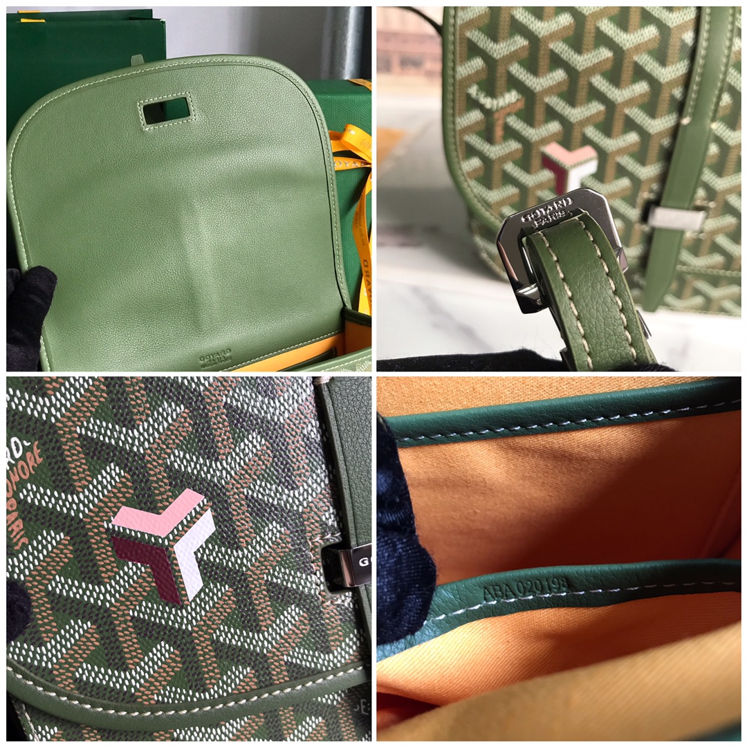 GOYARD Goyardine Belvedere PM Messenger Bag green Kaki