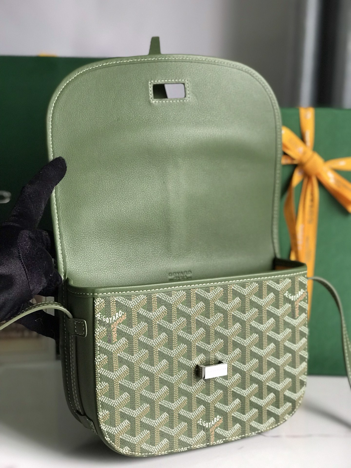 GOYARD Goyardine Belvedere PM Messenger Bag green Kaki