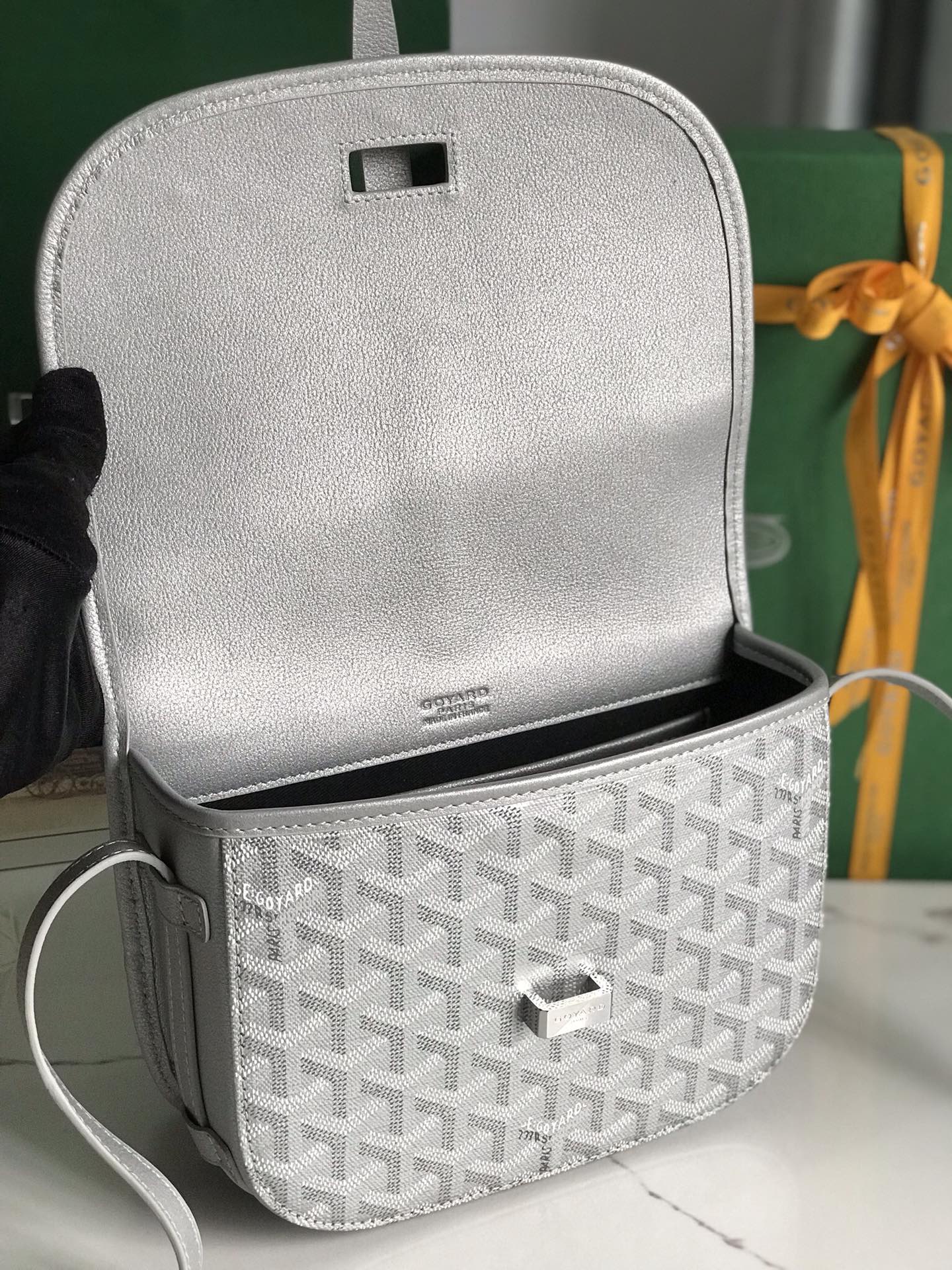Goyard Grey Goyardine Canvas And Chevroches Calfskin ...