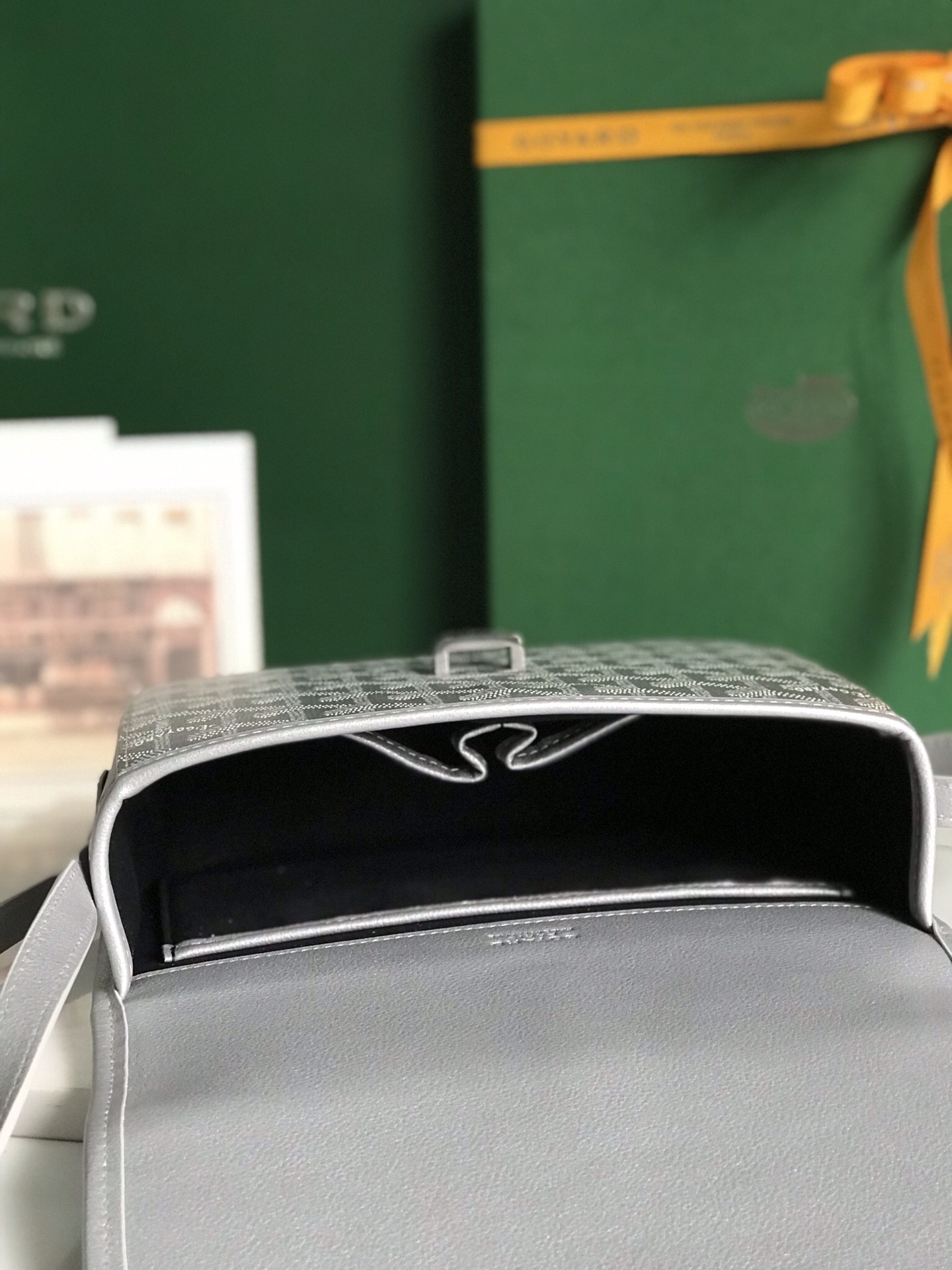 Goyard Grey Goyardine Canvas And Chevroches Calfskin ...