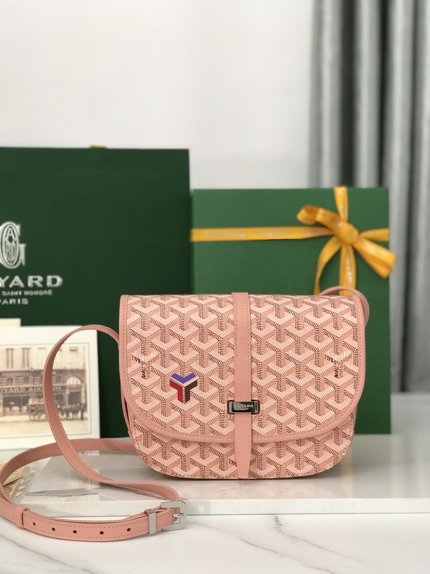GOYARD Goyardine Belvedere II PM Messenger Bag Pink