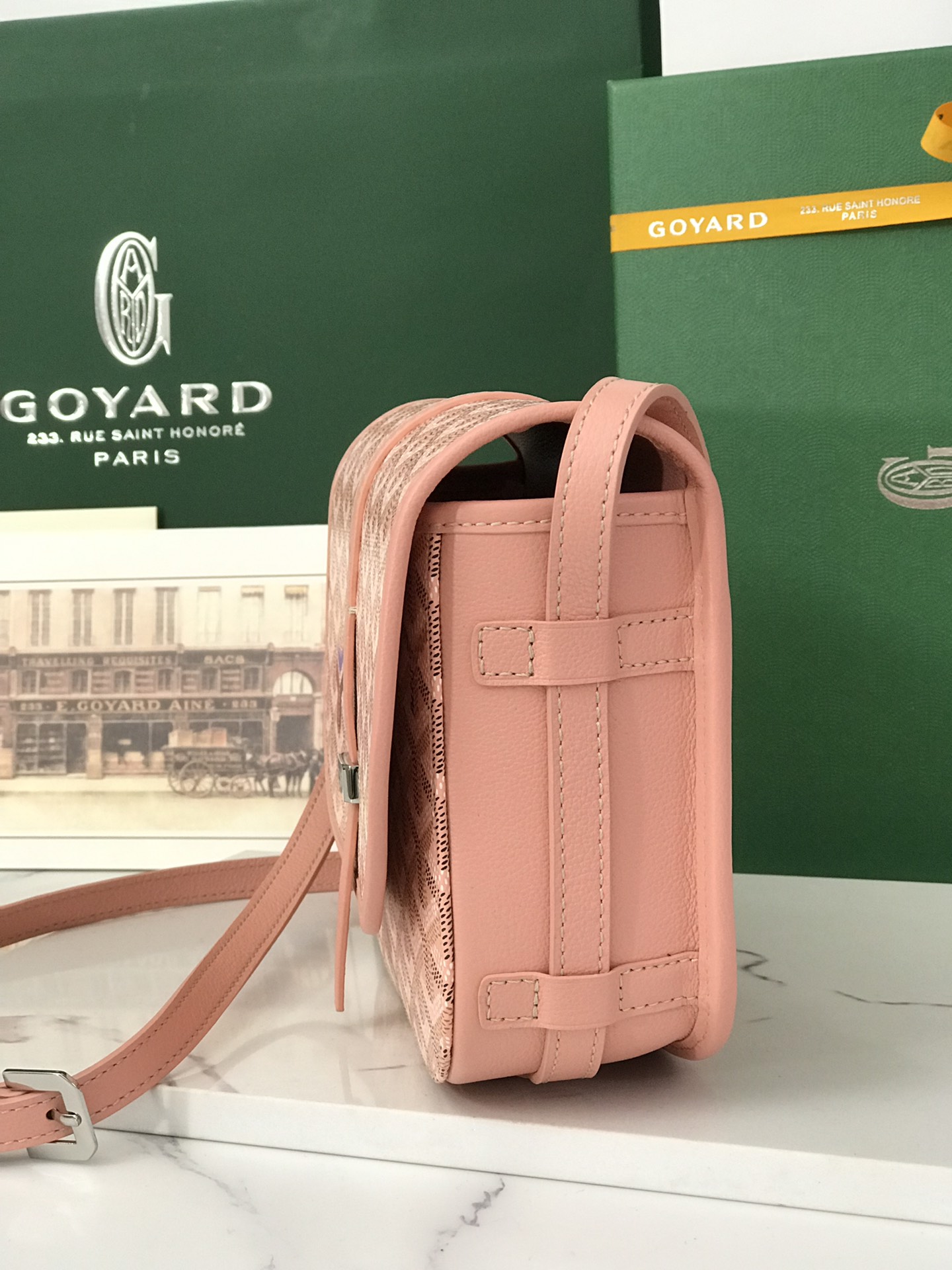 GOYARD Goyardine Belvedere II PM Messenger Bag Pink