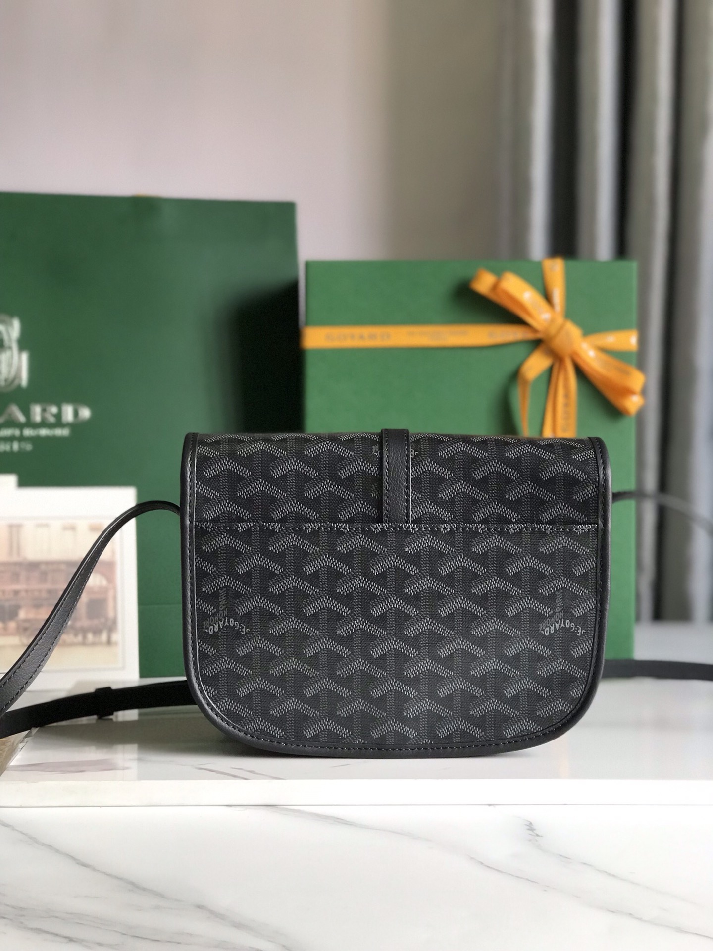 GOYARD Goyardine Belvedere II PM Messenger Bag Black