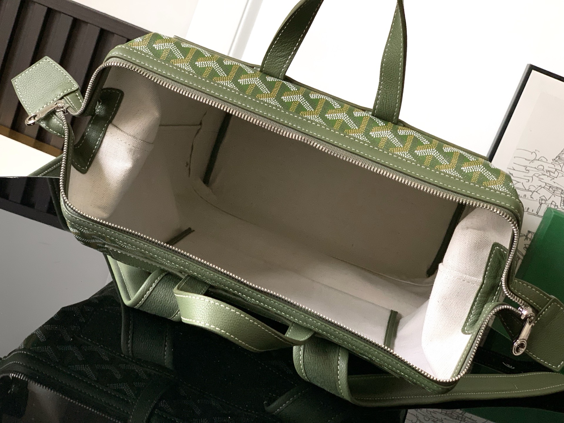 GOYARD Goyardine Calfskin Cisalpin MM Backpack Khaki 1658449