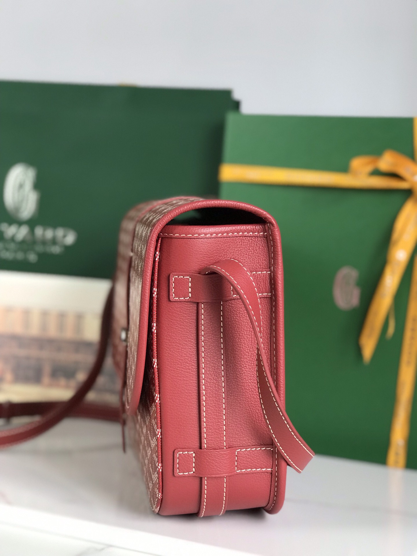 Goyard Belvedere II Messenger Bag Coated Canvas MM Red