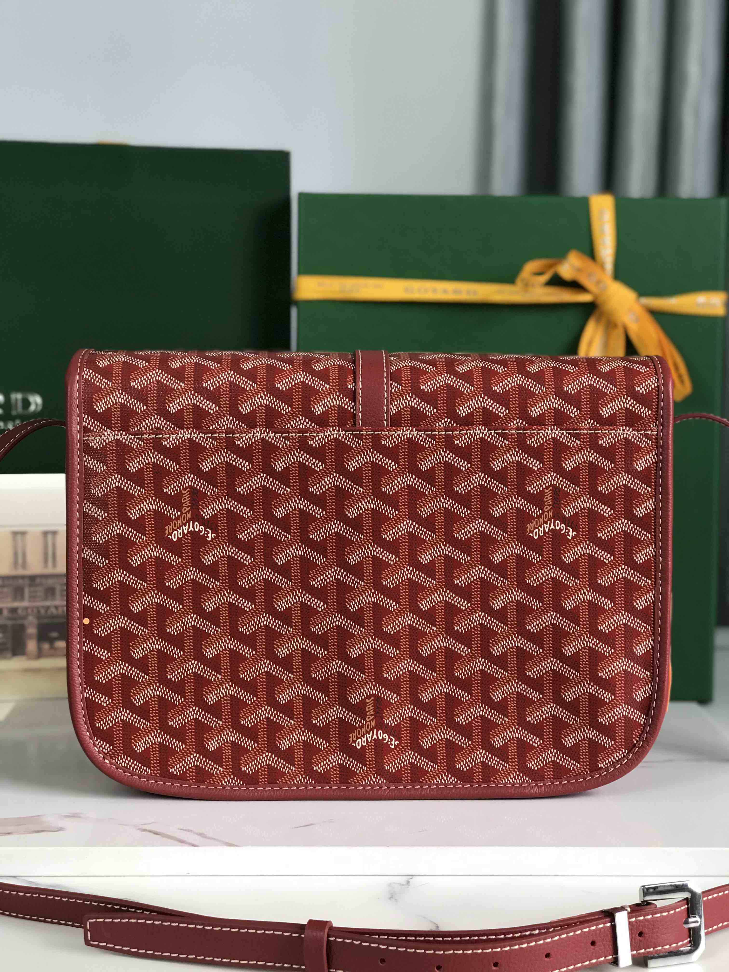Goyard Belvedere II Messenger Bag Coated Canvas MM Red