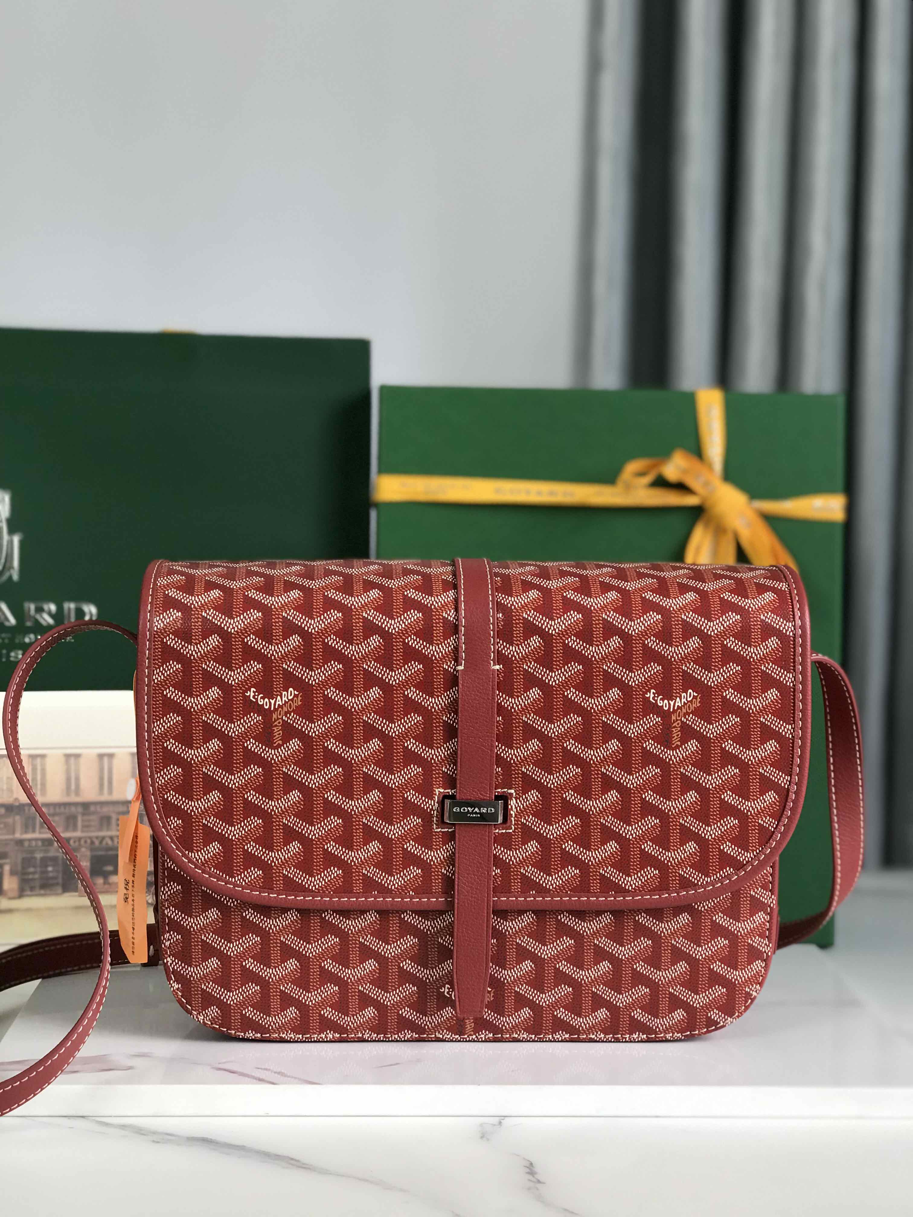 Goyard Belvedere II Messenger Bag Coated Canvas MM Red