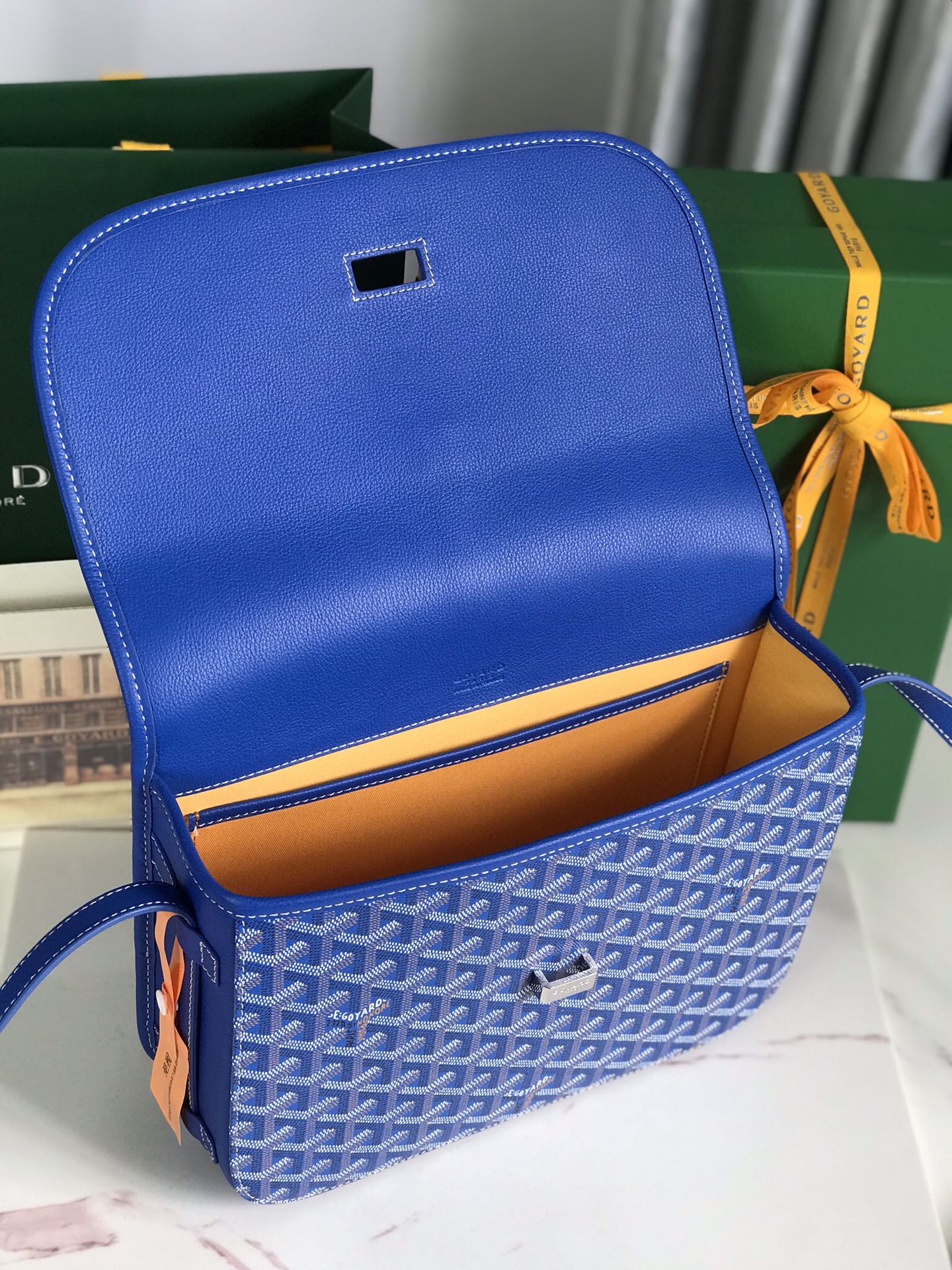 GOYARD Goyardine Belvedere II MM Messenger Bag Sky Blue