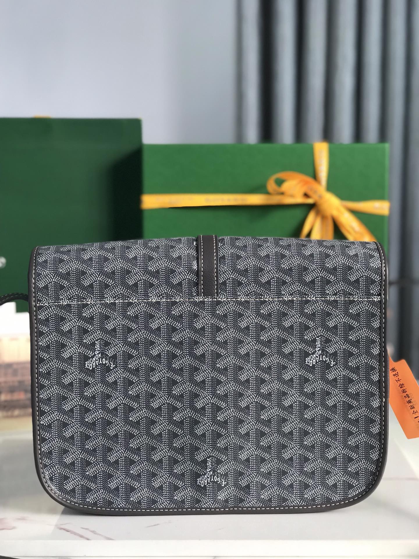 Goyard Belvedere II Messenger Bag Coated Canvas MM Gray