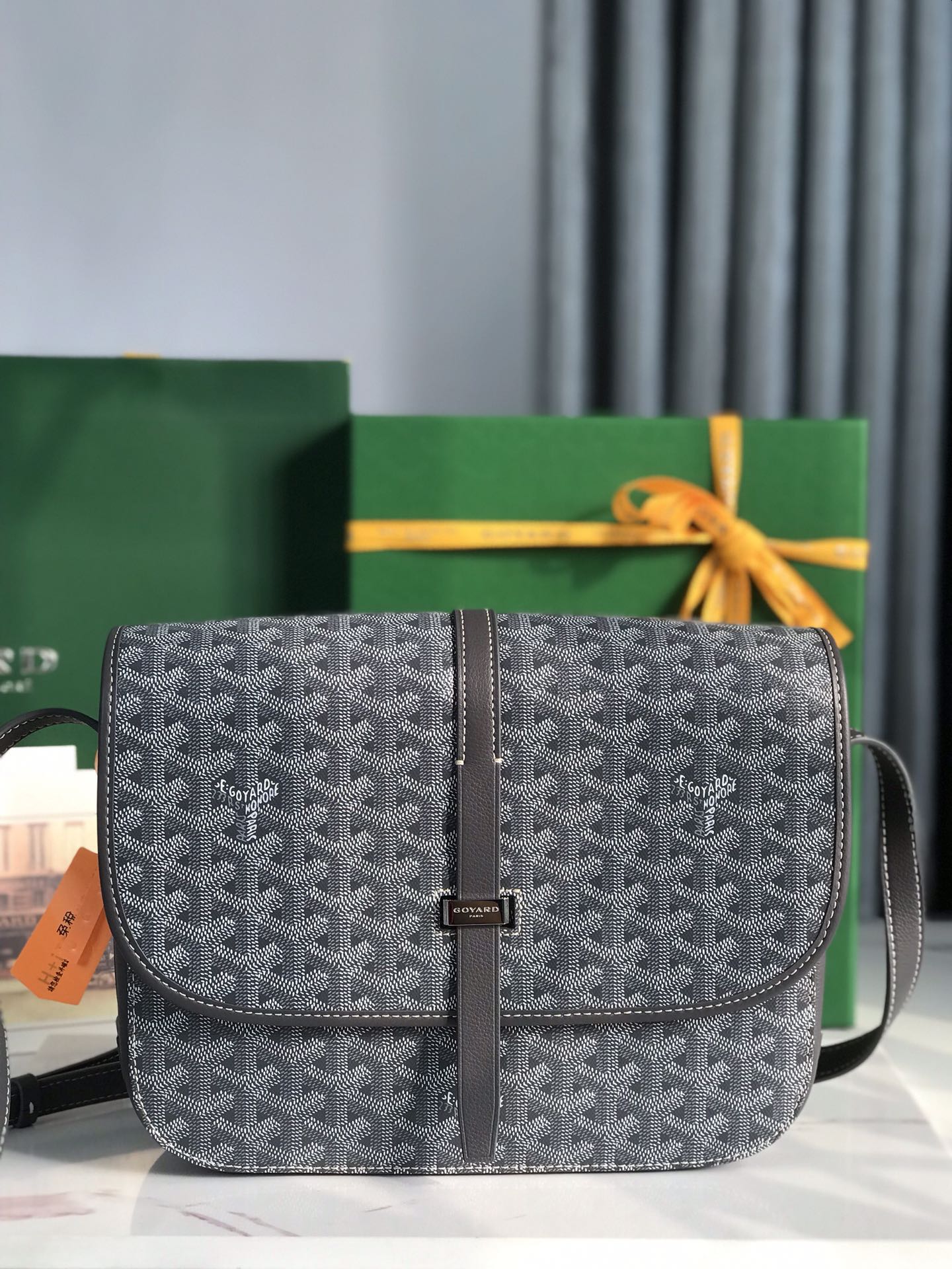 Goyard Belvedere II Messenger Bag Coated Canvas MM Gray