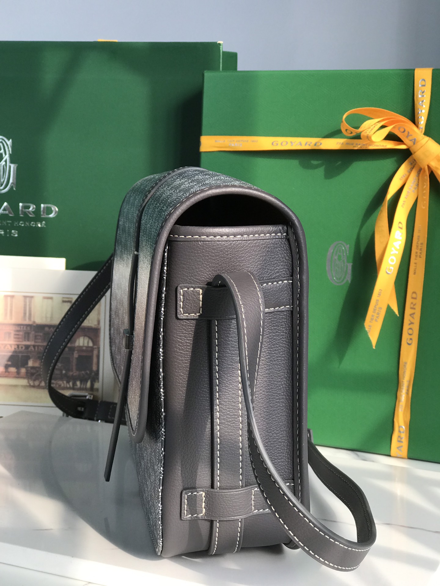 Goyard Belvedere II Messenger Bag Coated Canvas MM Gray