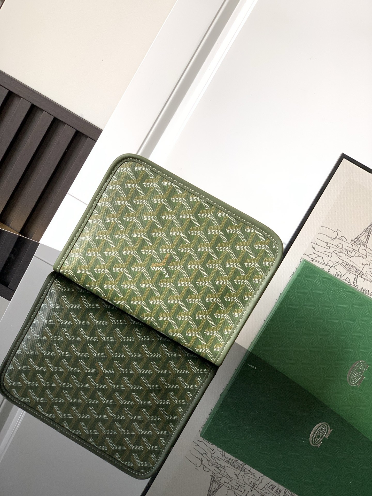 GOYARD Goyardine Jouvence Toiletry Pouch MM Green