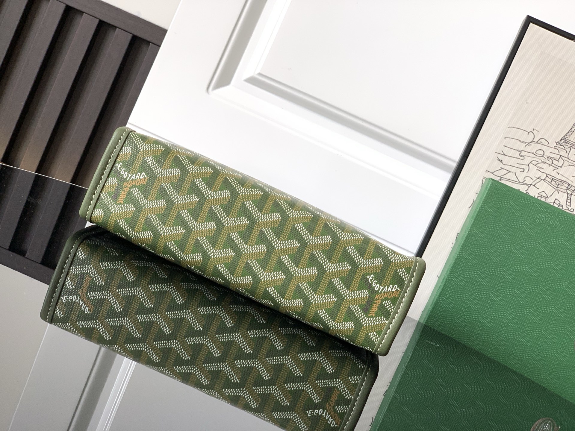 GOYARD Goyardine Jouvence Toiletry Pouch MM Green
