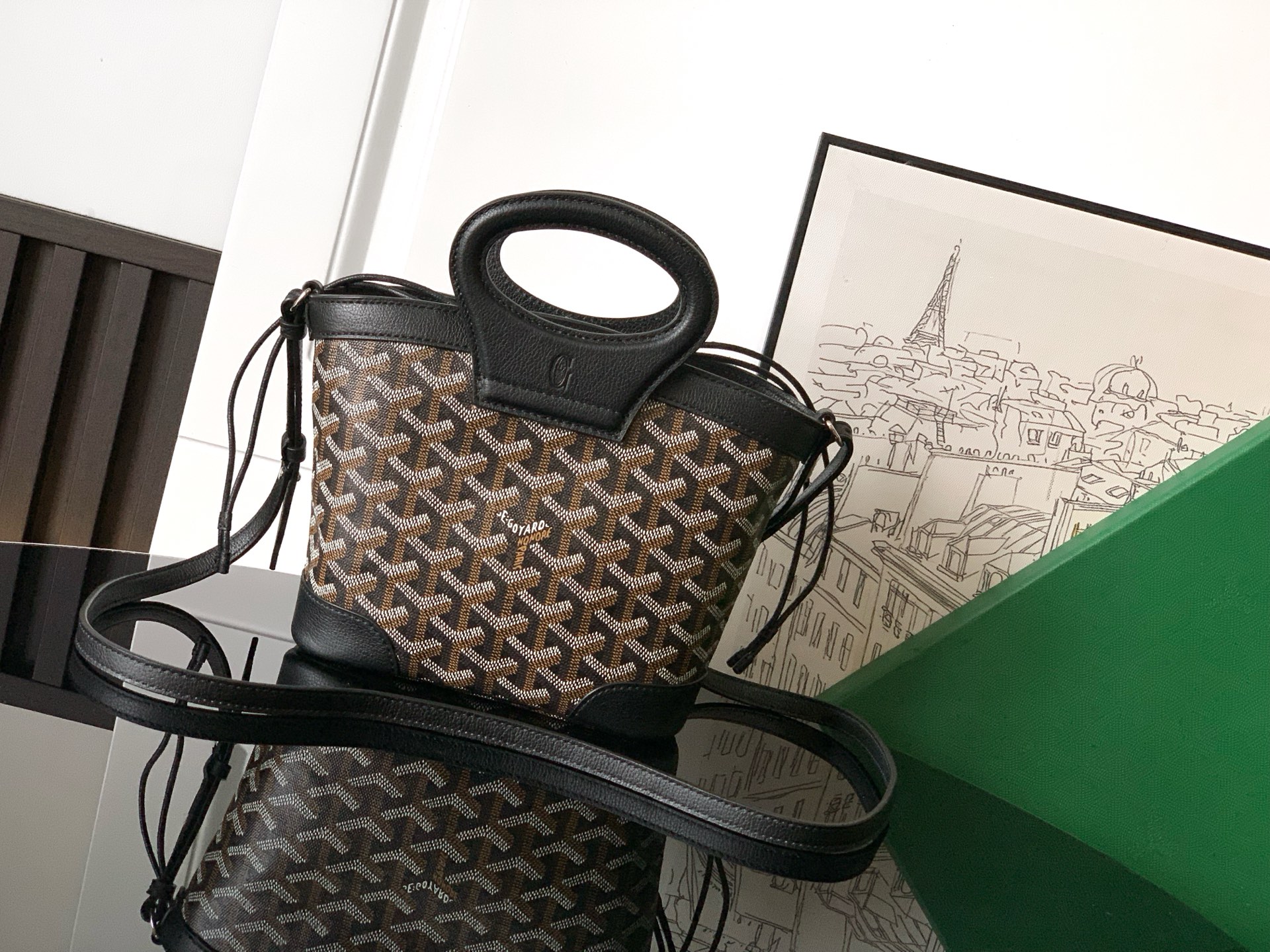Goyard Beluga Mini Bag black brown Hand-Painted Heart