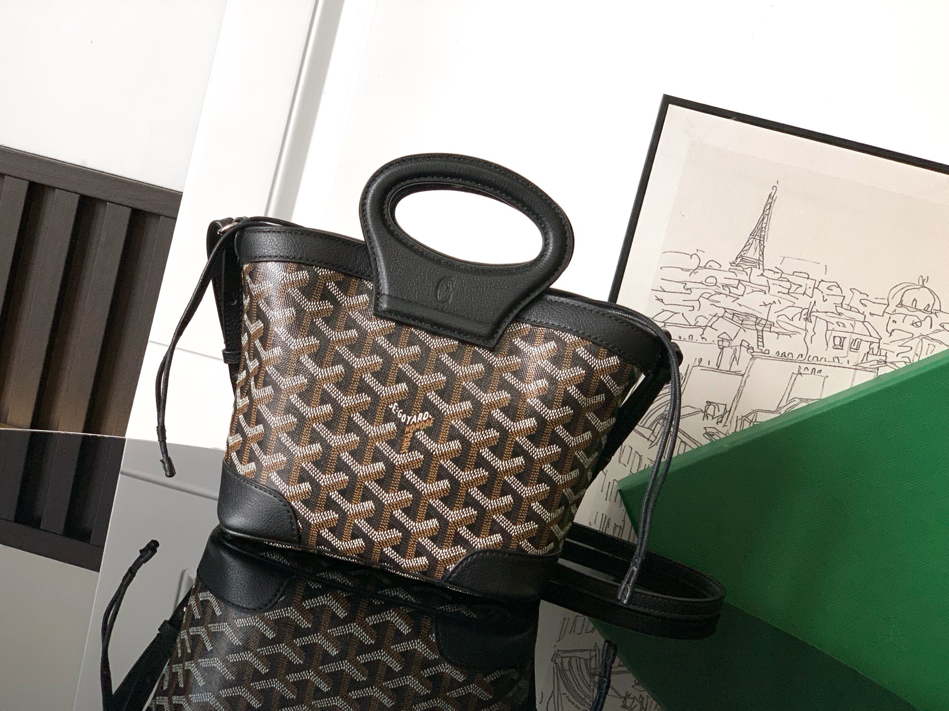 Goyard Beluga Mini Bag black brown Hand-Painted Heart