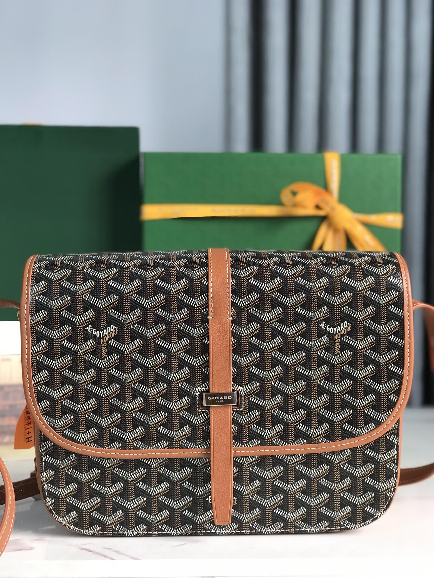 GOYARD Goyardine Belvedere II PM Messenger Bag Black Gold