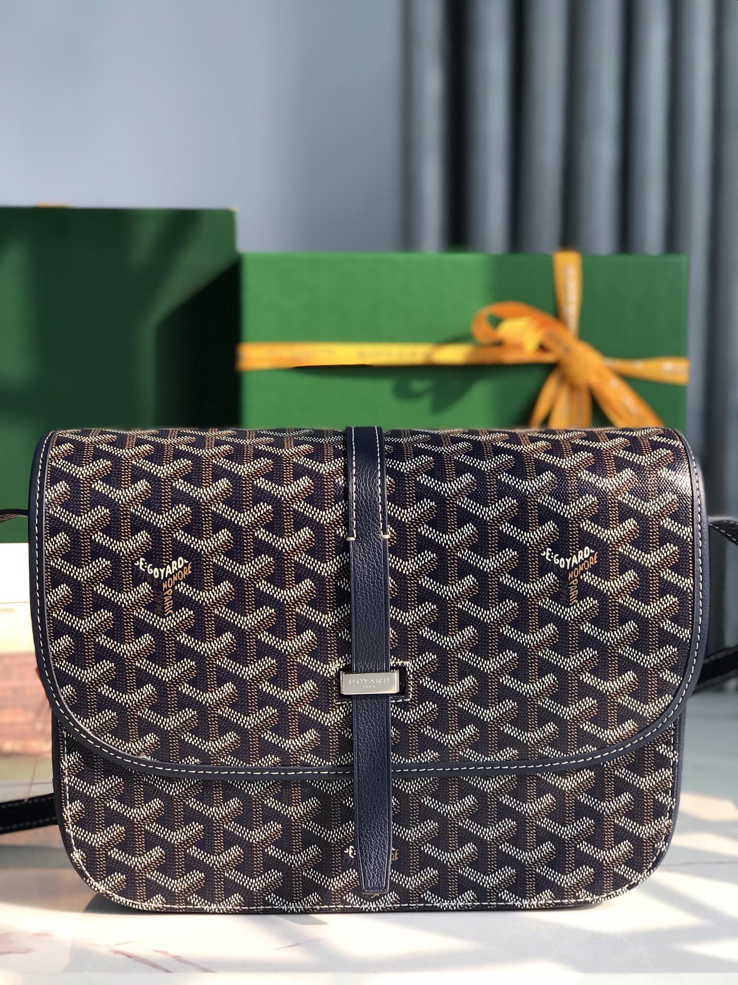 GOYARD Goyardine Belvedere II PM Messenger Bag Blue navy