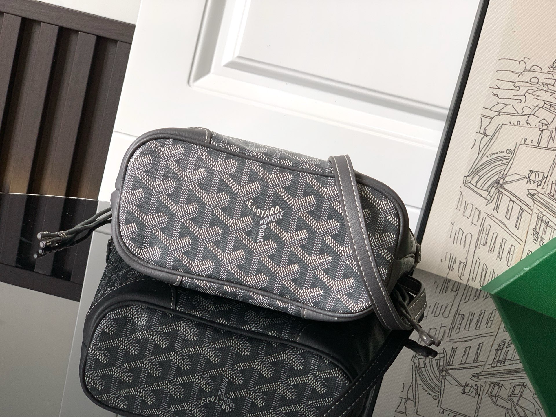 Goyard Beluga Mini Bag In Grey Goyardine Canvas And