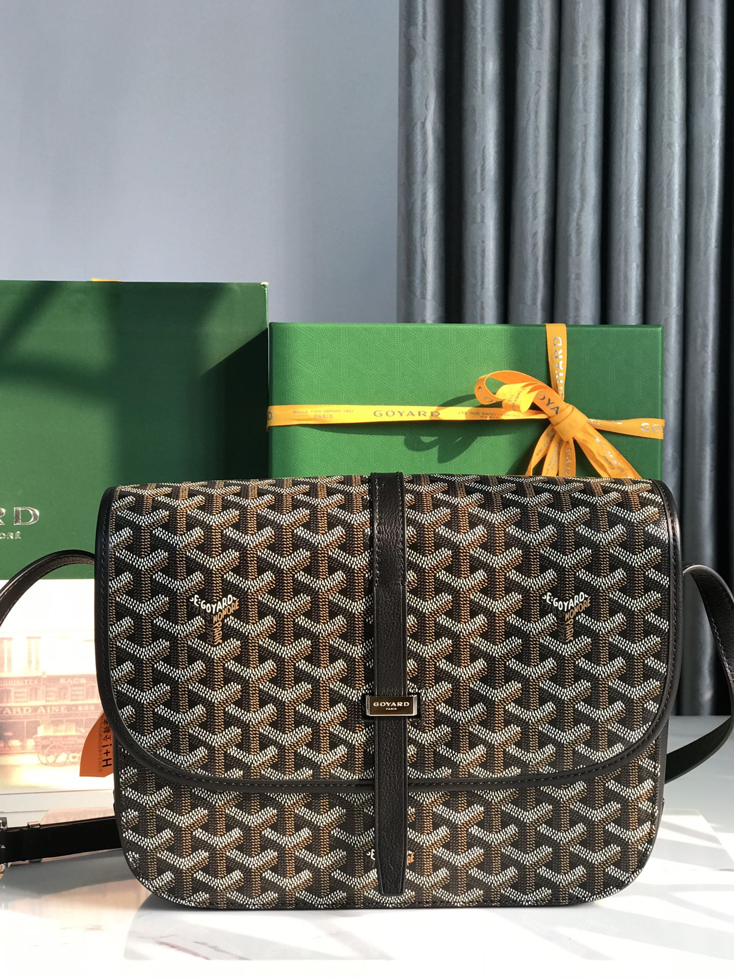 GOYARD Goyardine Belvedere II PM Messenger Bag Black brown