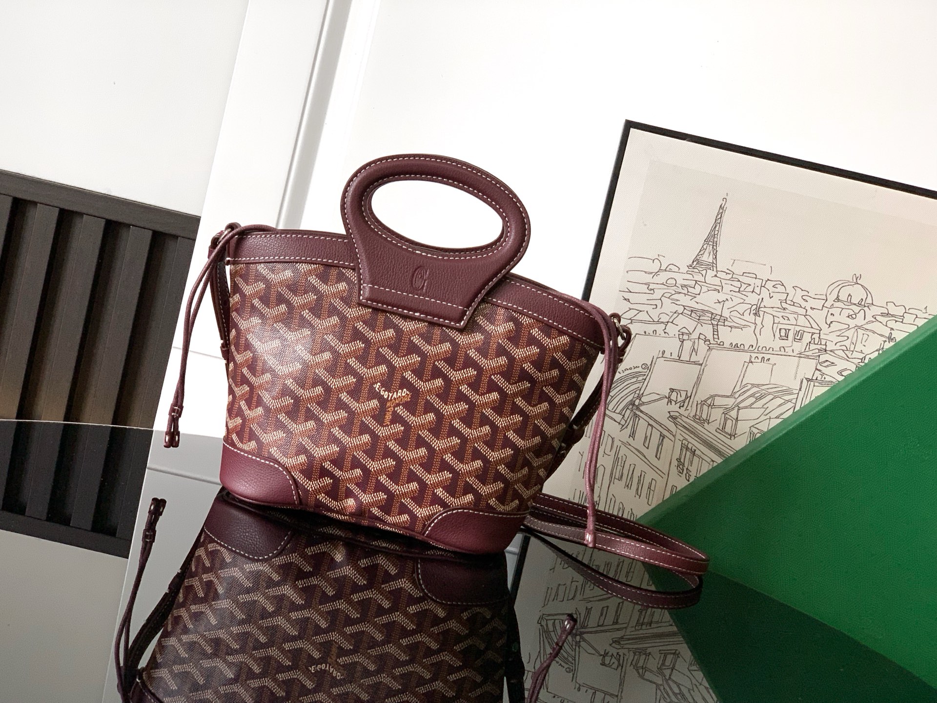 Goyard Beluga Mini Bag In Burgundy Goyardine Canvas