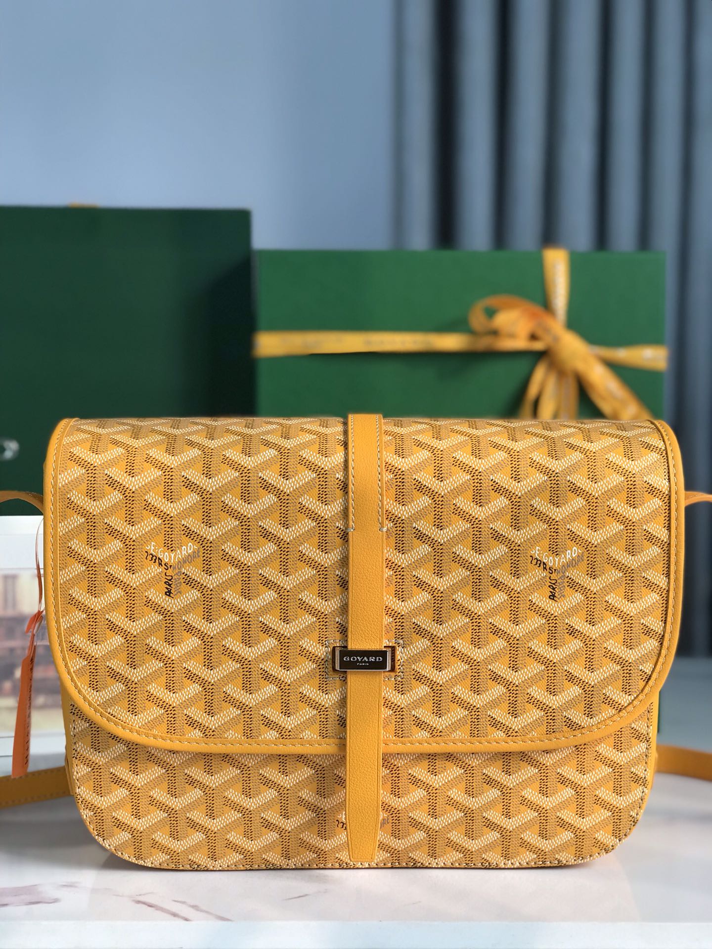 GOYARD Goyardine Belvedere II PM Messenger Bag yellow