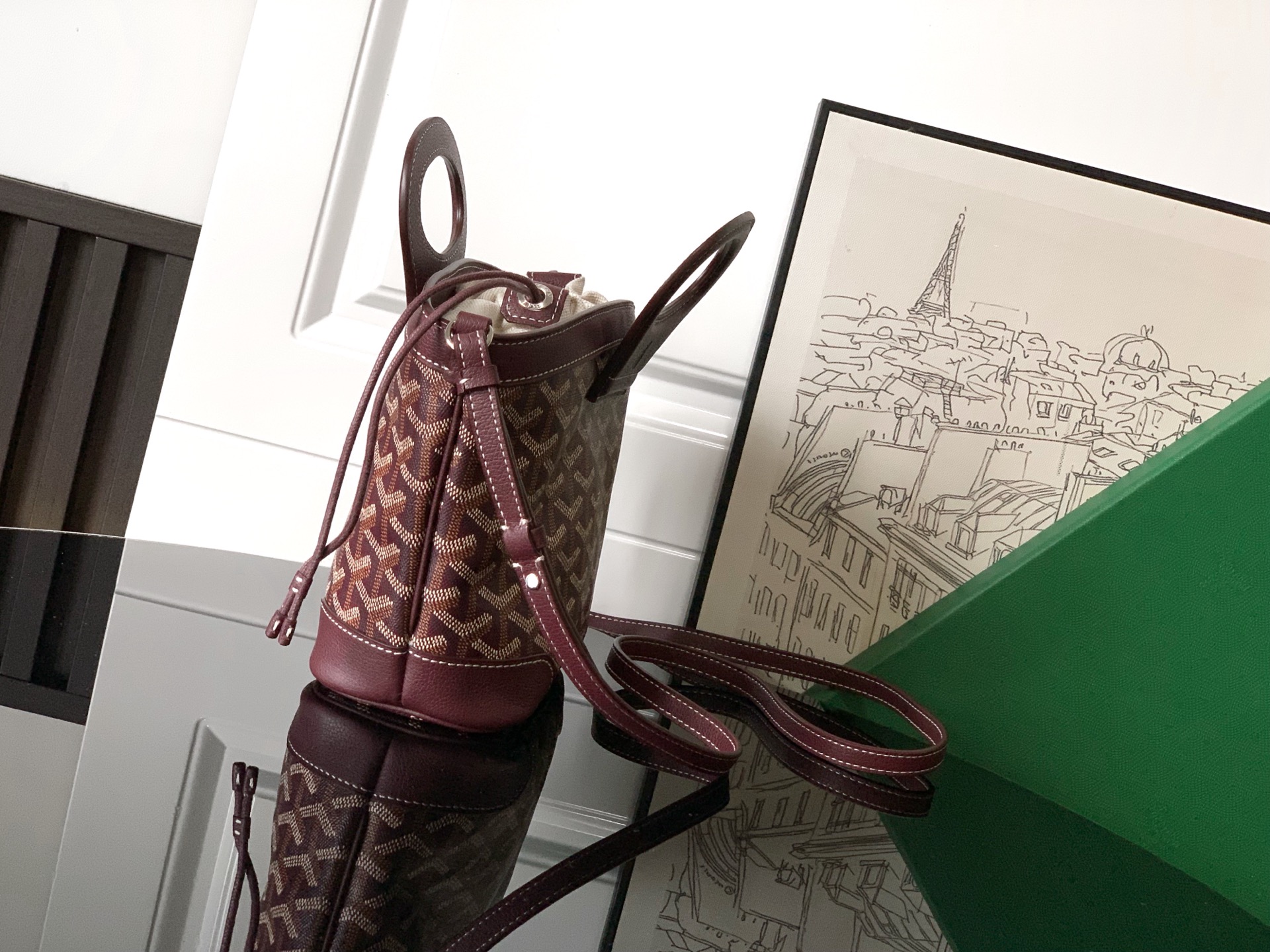 Goyard Beluga Mini Bag In Burgundy Goyardine Canvas