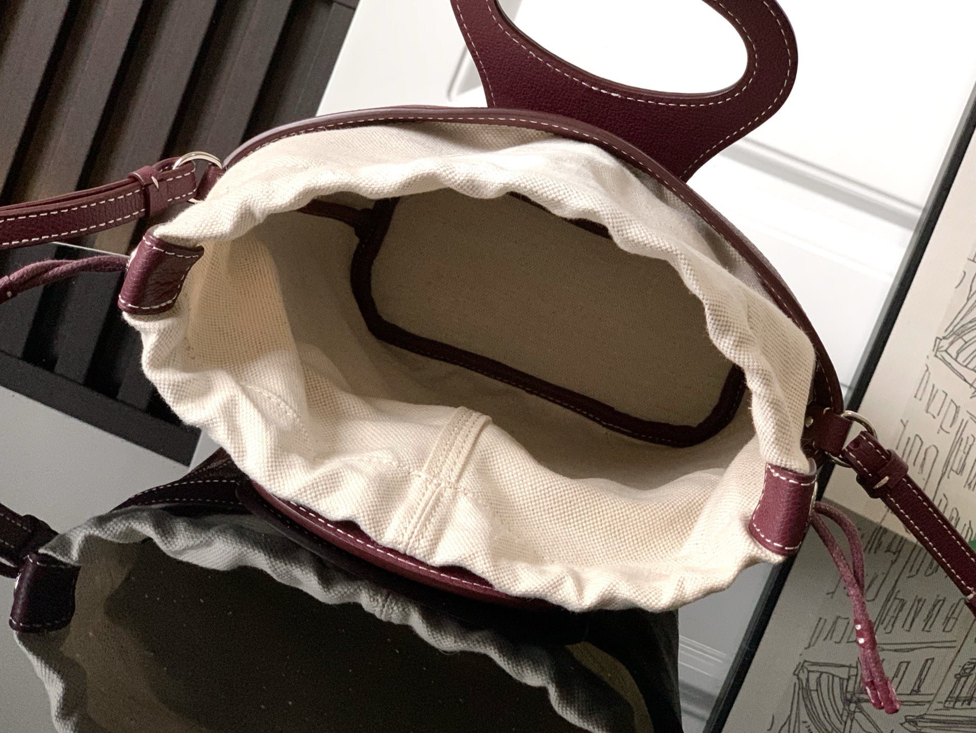 Goyard Beluga Mini Bag In Burgundy Goyardine Canvas