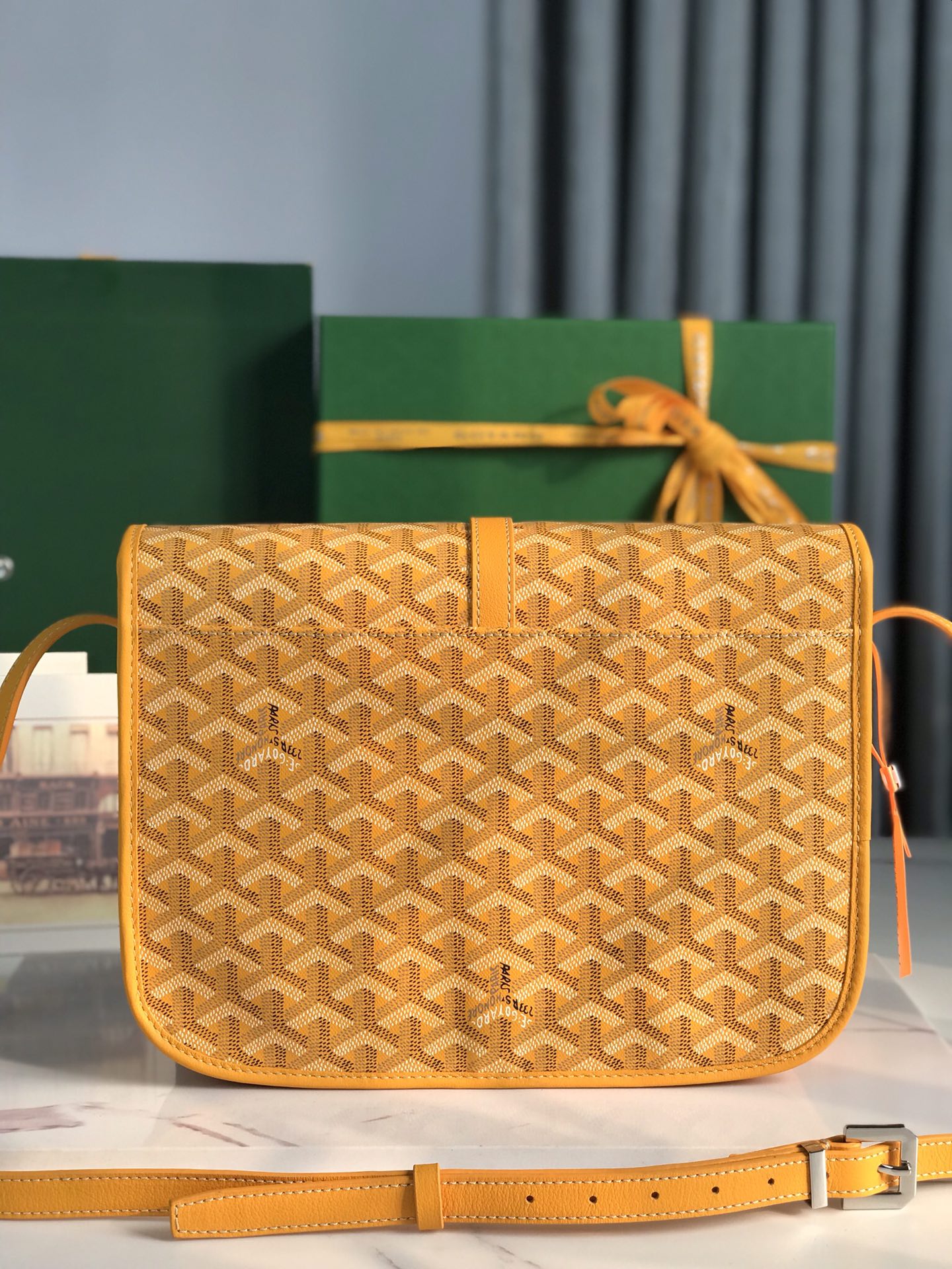 GOYARD Goyardine Belvedere II PM Messenger Bag yellow