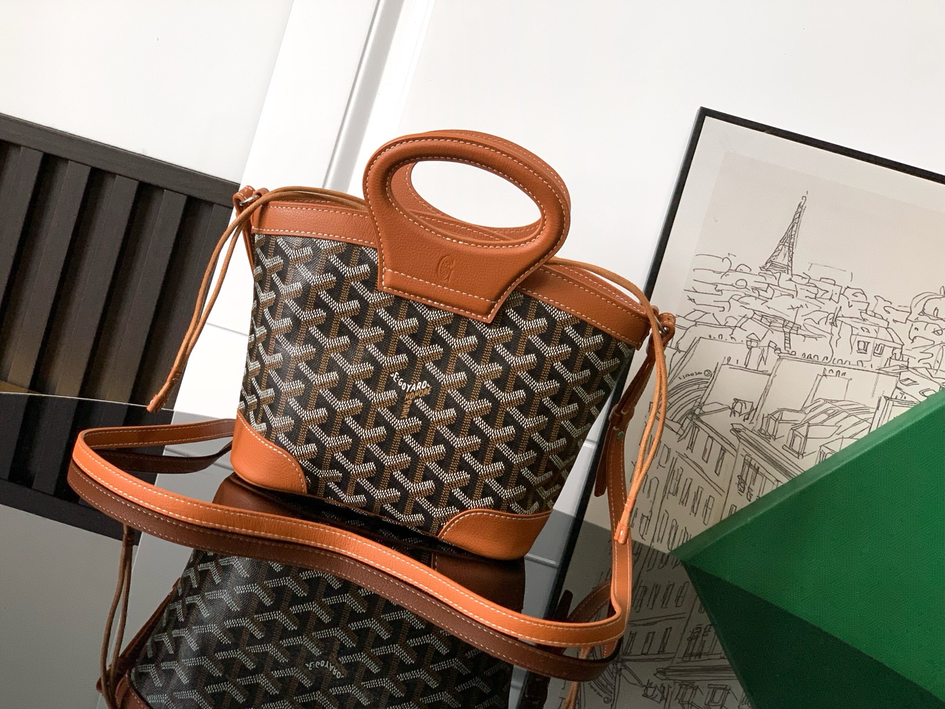 GOYARD Cow Leather Handbag Mini Women's brown