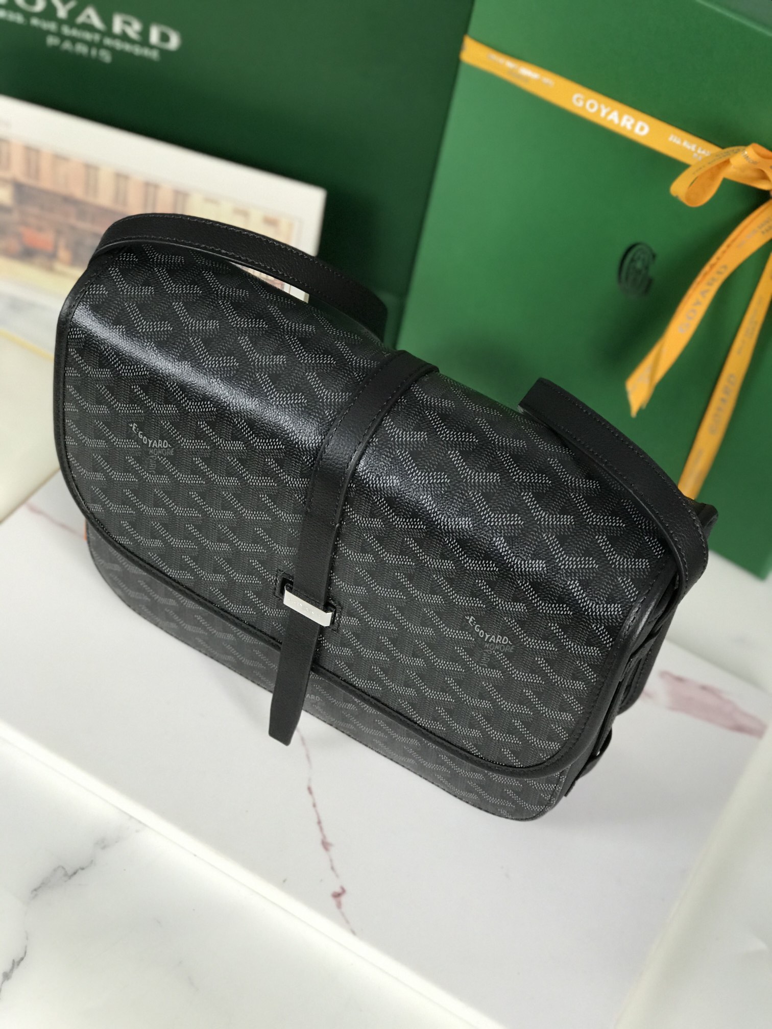 GOYARD Goyardine Belvedere II PM Messenger Bag Black