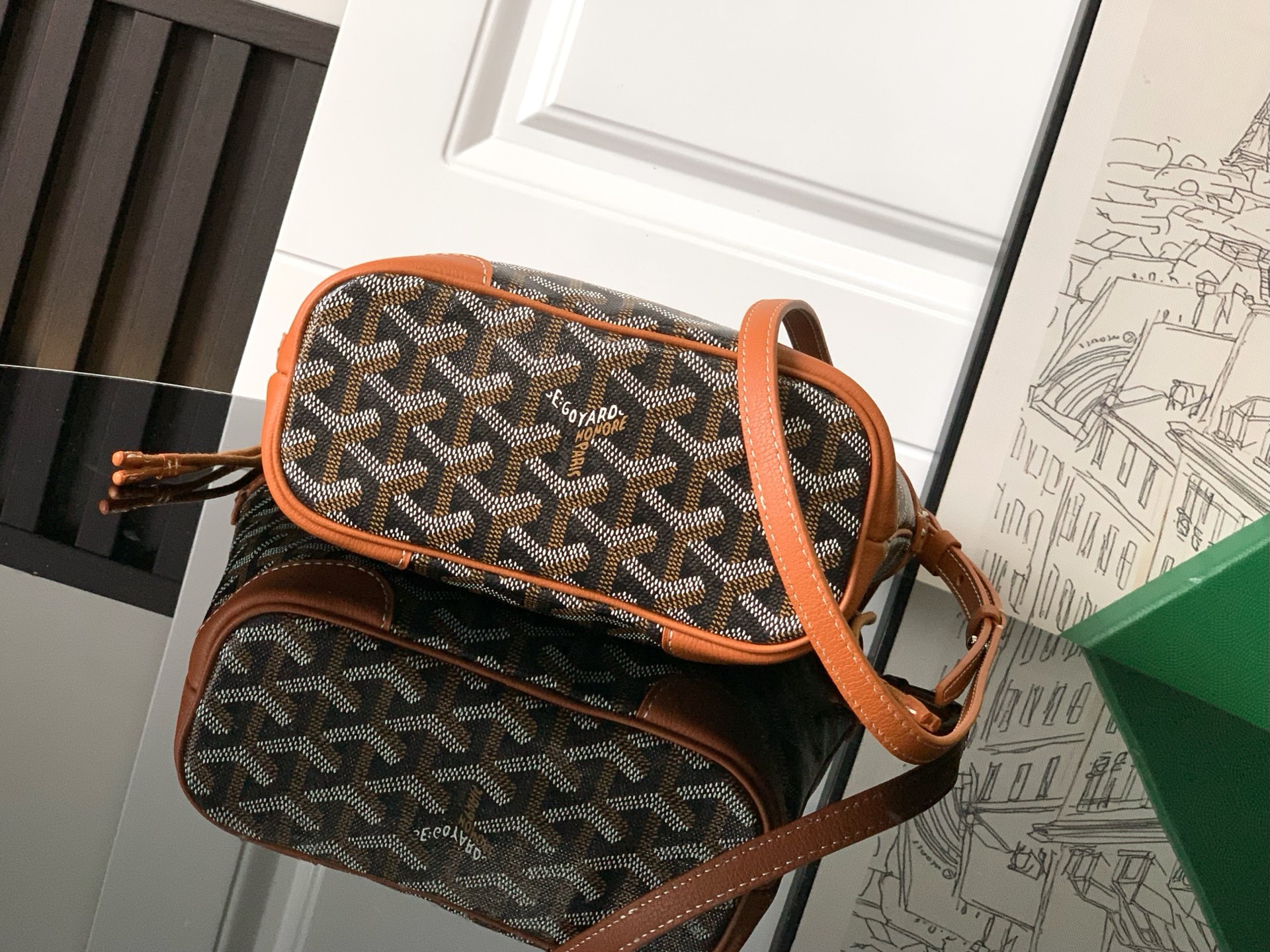 GOYARD Cow Leather Handbag Mini Women's brown