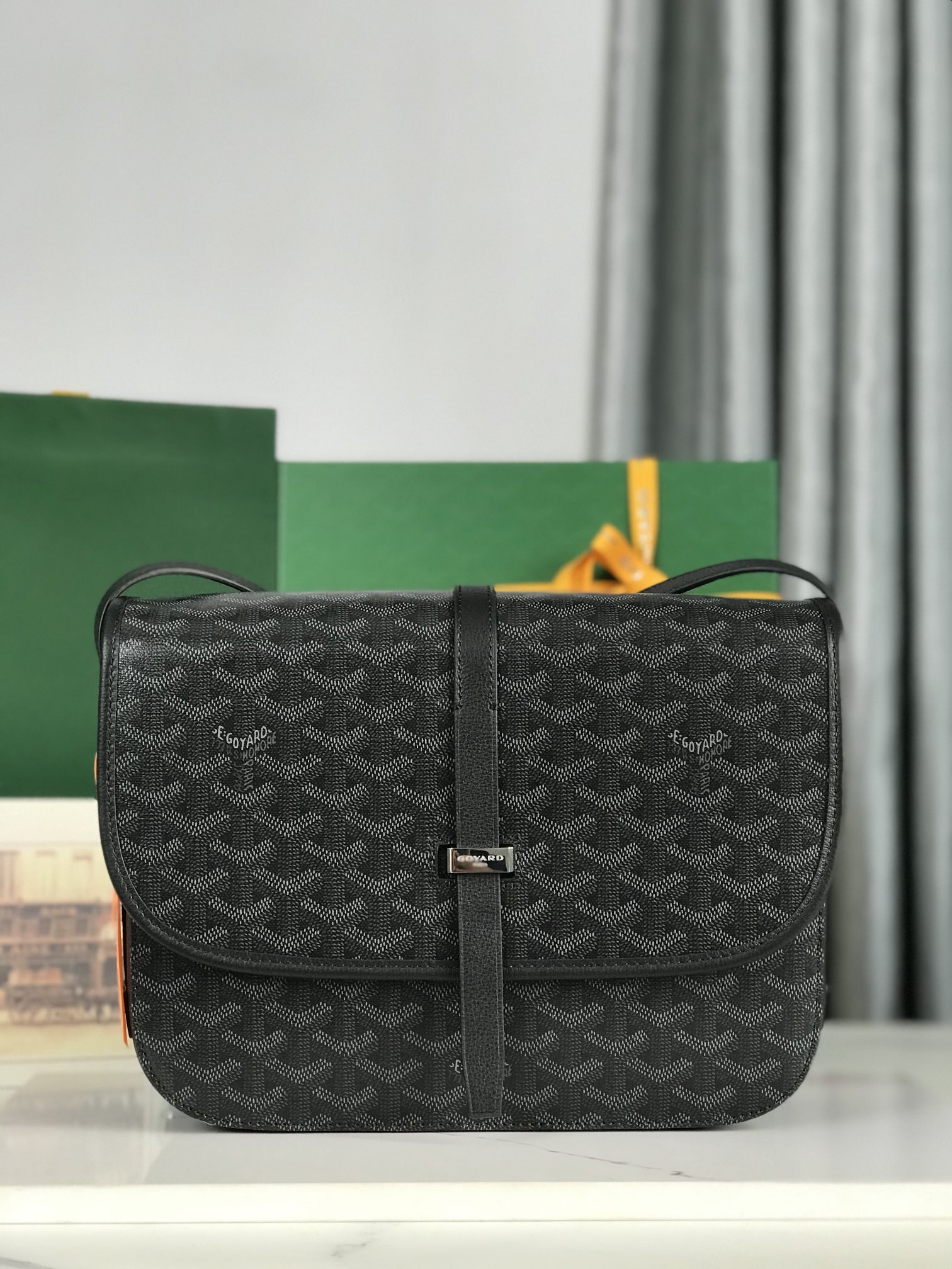 GOYARD Goyardine Belvedere II PM Messenger Bag Black
