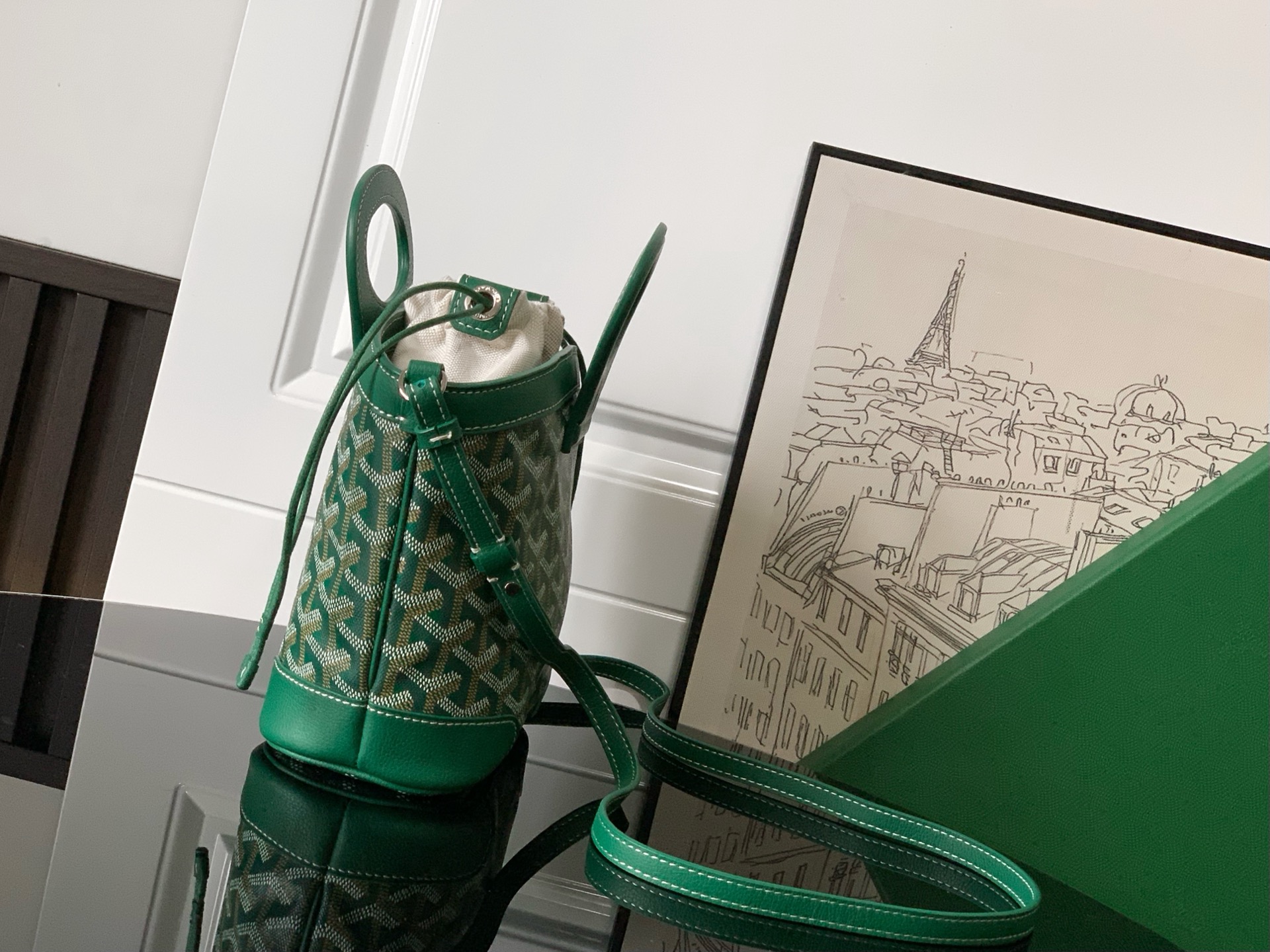 GOYARD Cow Leather Handbag Mini Women's Green