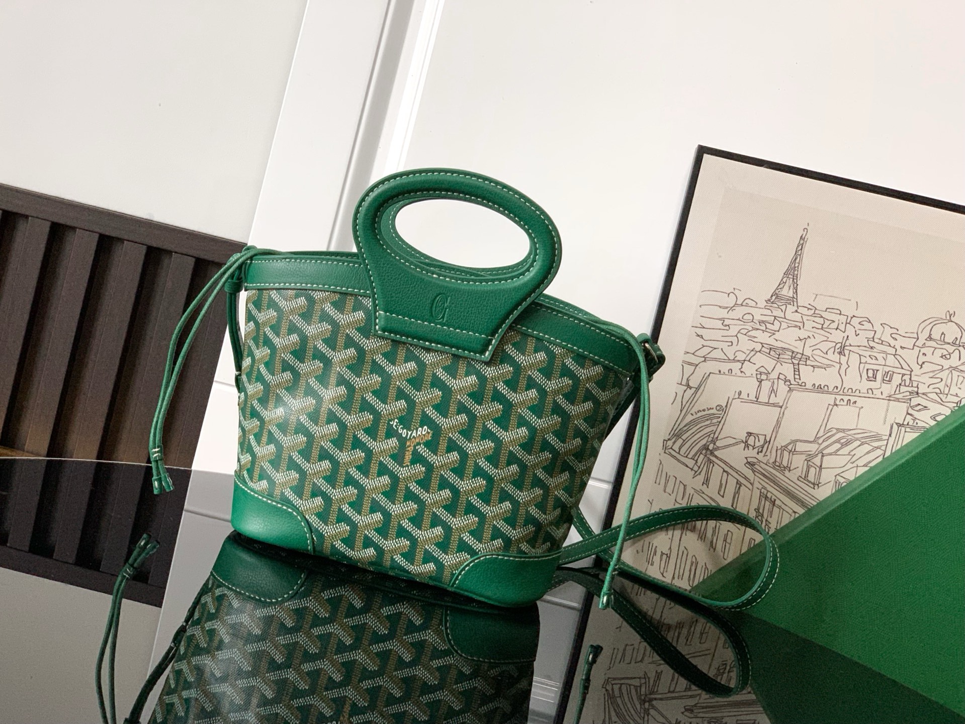 GOYARD Cow Leather Handbag Mini Women’s Green