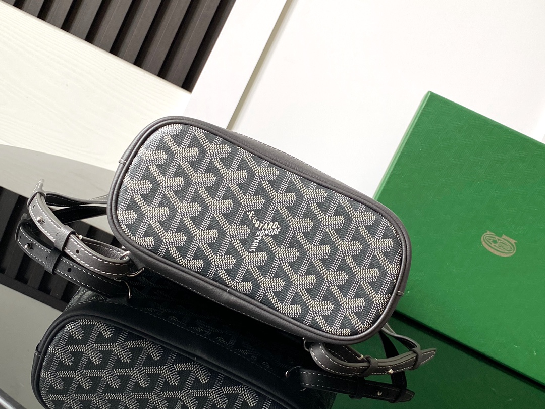 GOYARD Goyardine Calfskin Mini Alpin Backpack gray