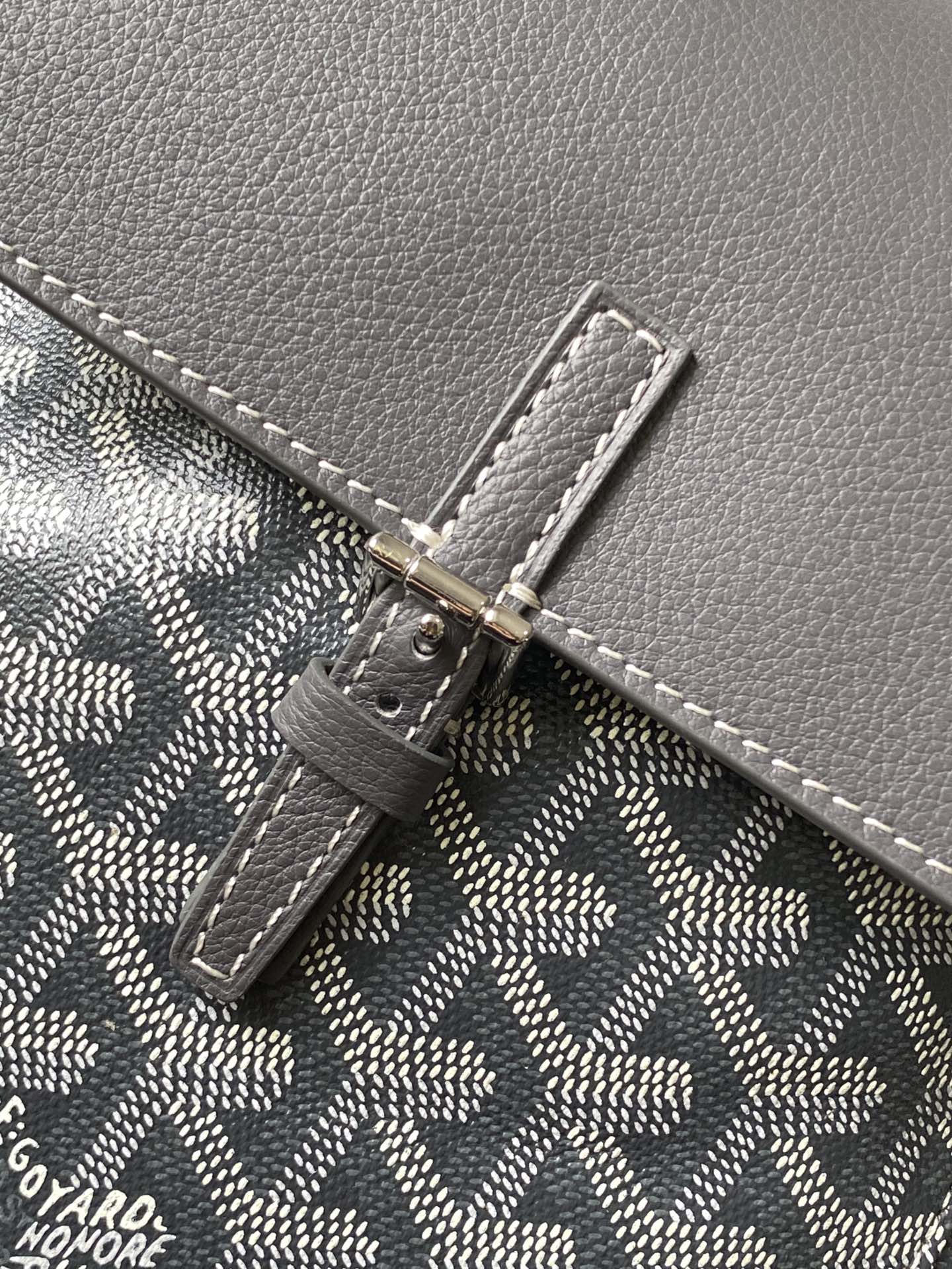 GOYARD Goyardine Calfskin Mini Alpin Backpack gray