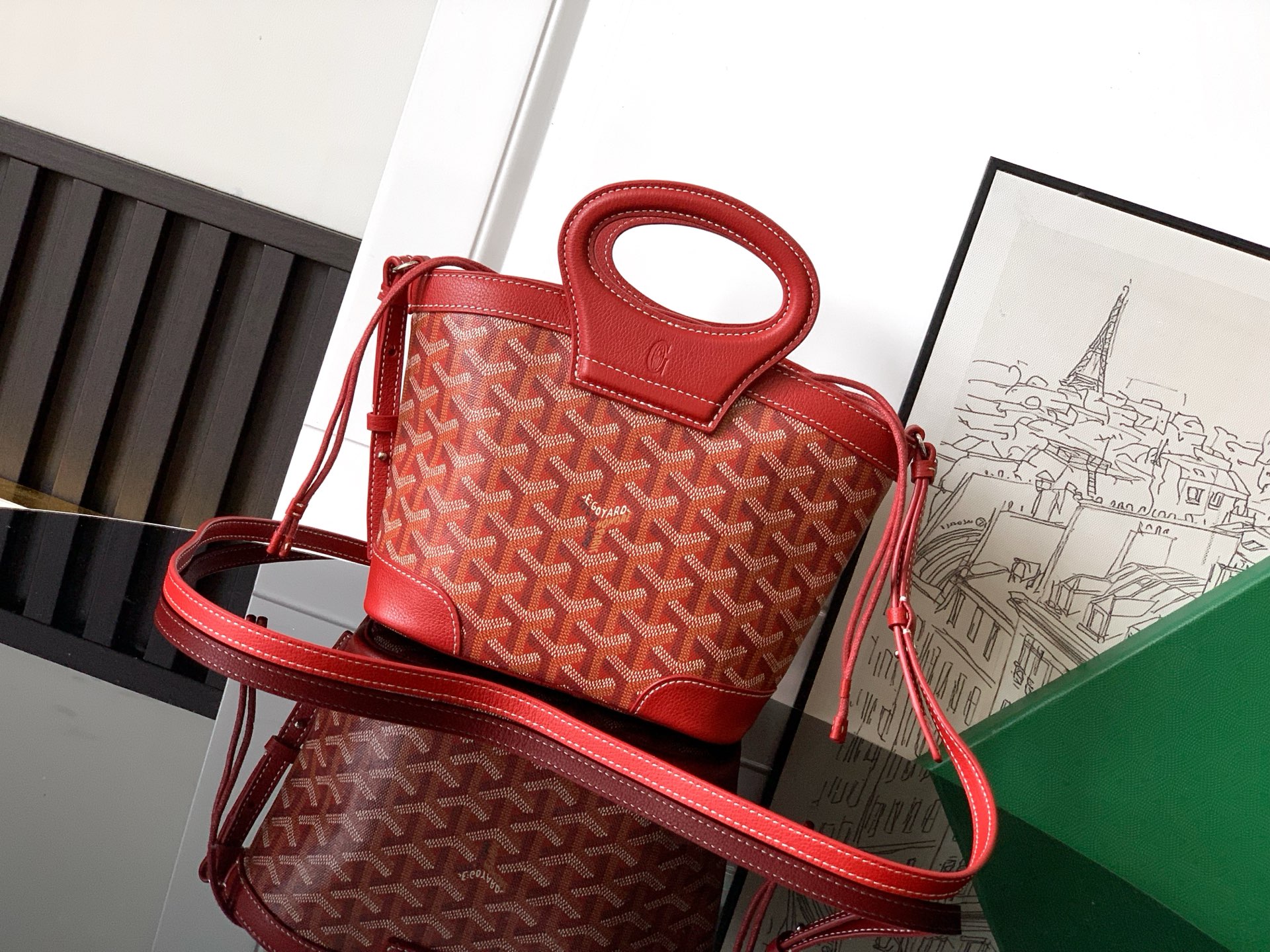 Goyard Beluga Mini Bag In Red Goyardine Canvas And ...