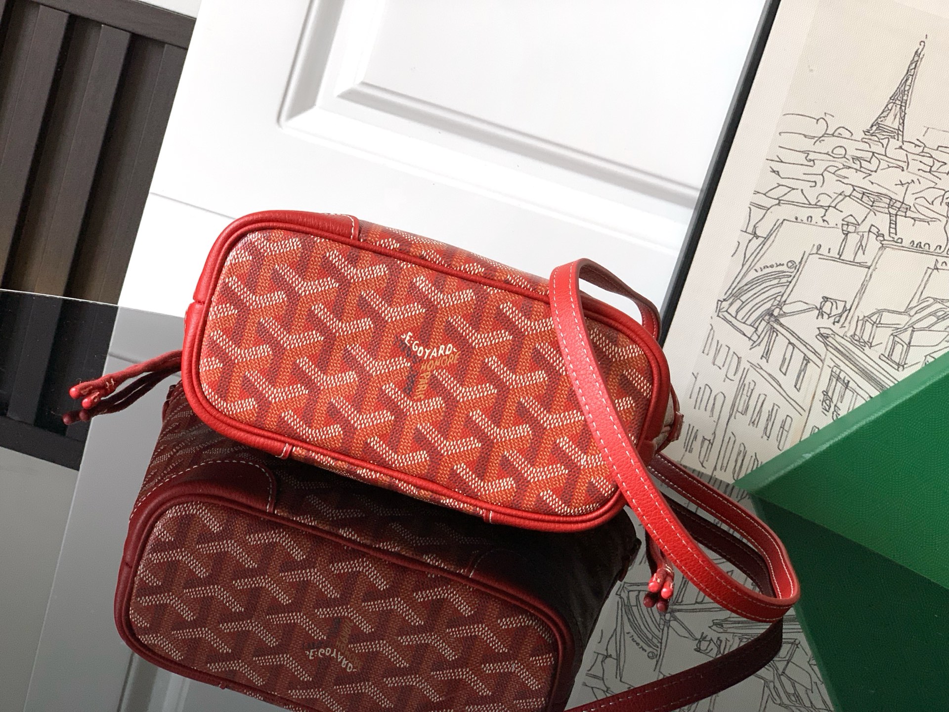 Goyard Beluga Mini Bag In Red Goyardine Canvas And ...
