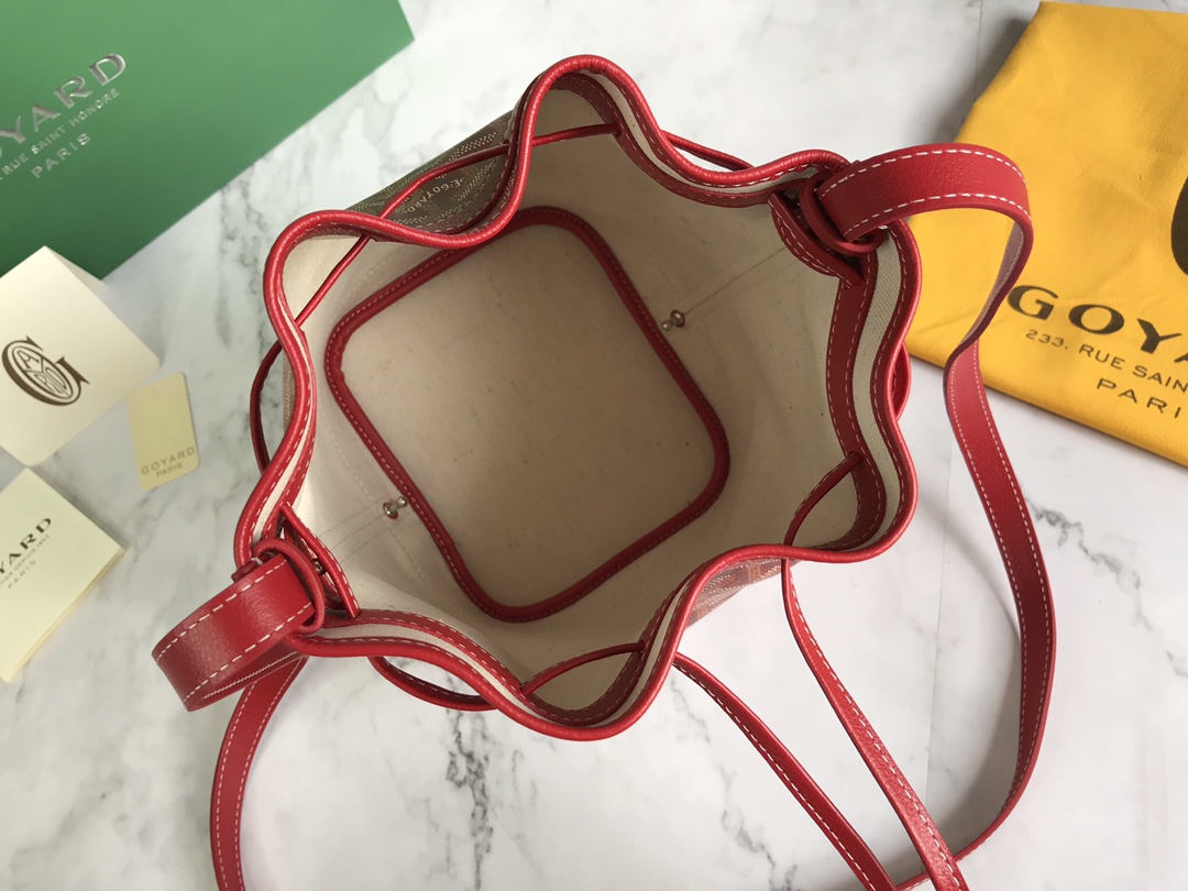 GOYARD Goyardine Petit Flot Bucket Bag PM Red 1677362