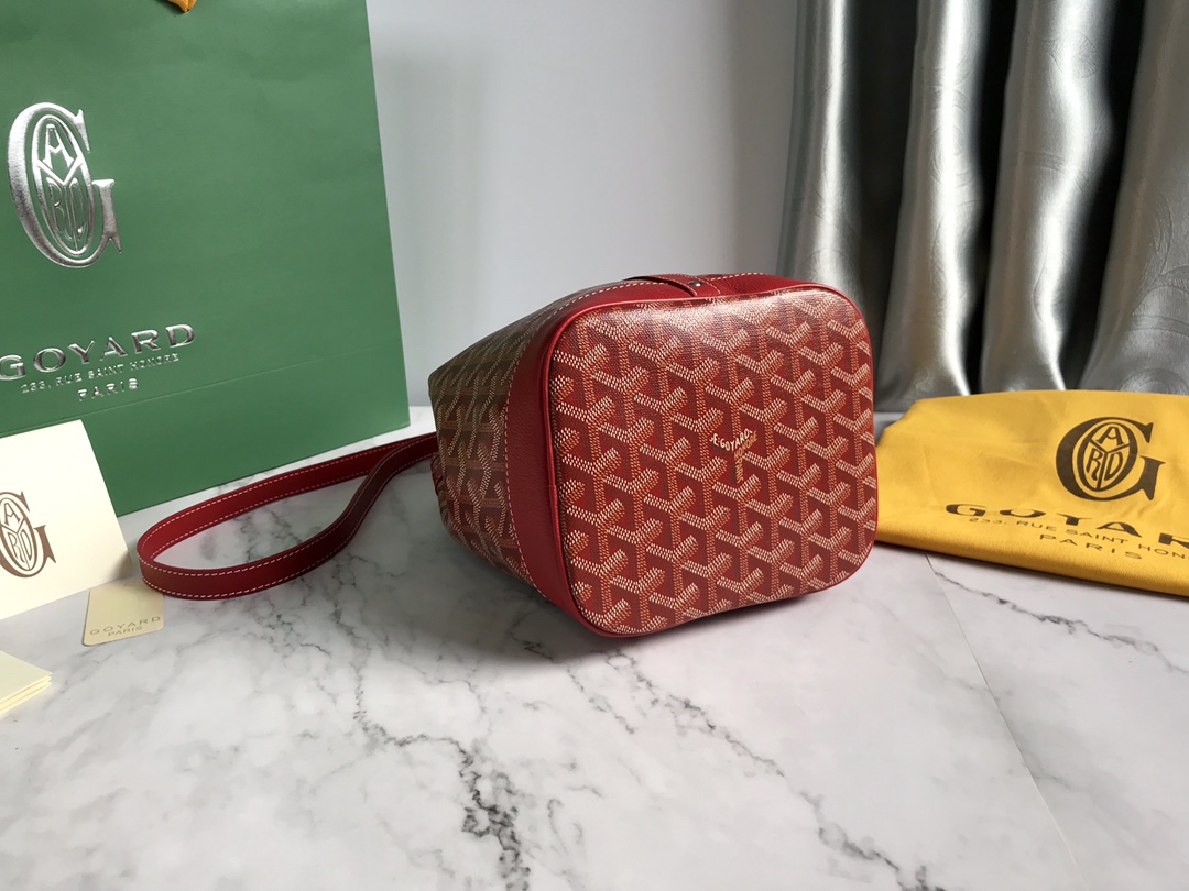 GOYARD Goyardine Petit Flot Bucket Bag PM Red 1677362