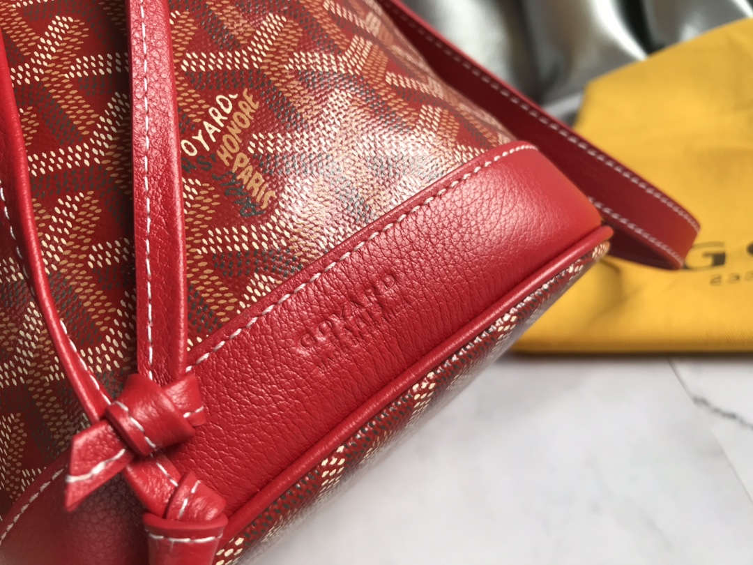 GOYARD Goyardine Petit Flot Bucket Bag PM Red 1677362