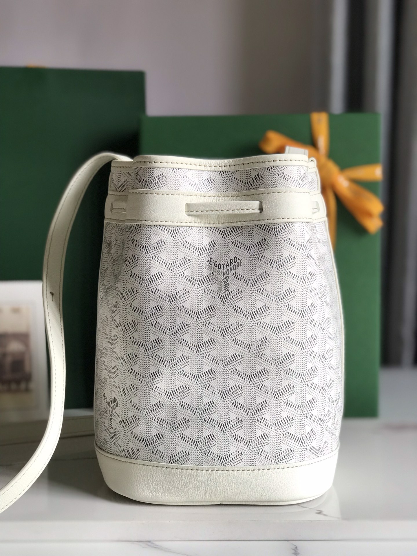 Goyard white Goyardine Coated Canvas and Leather ...