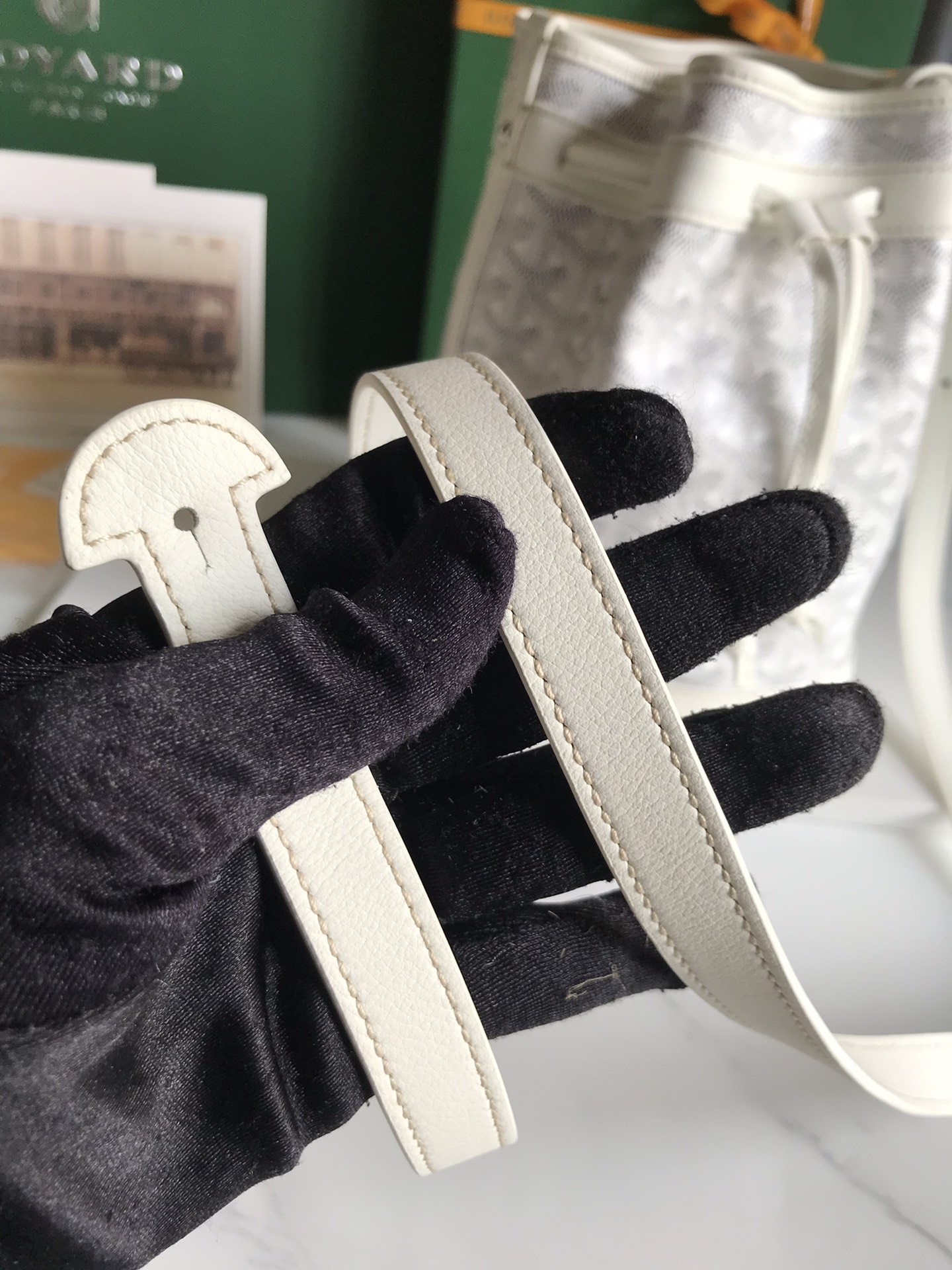 Goyard white Goyardine Coated Canvas and Leather ...