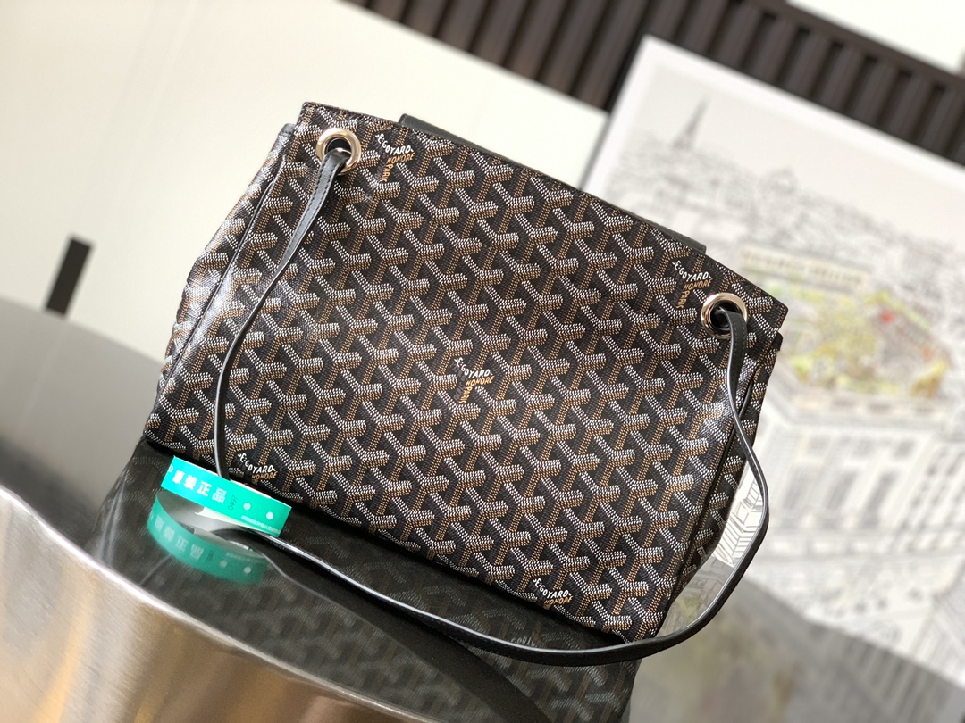 GOYARD Goyardine Rouette PM black brown 1423460