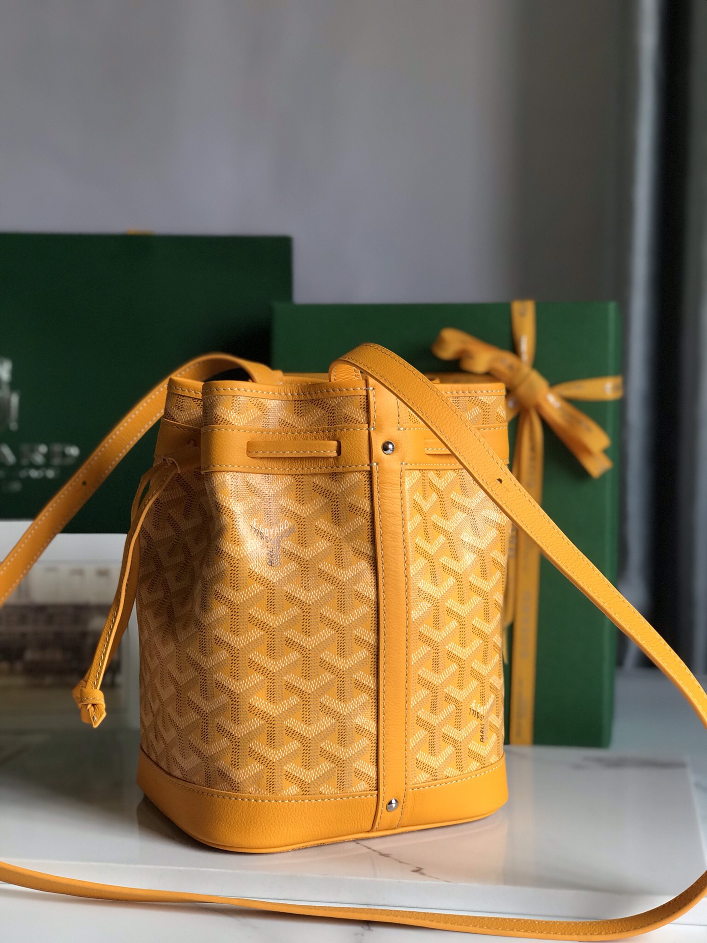 Goyard orange Goyardine Coated Canvas and Leather ...